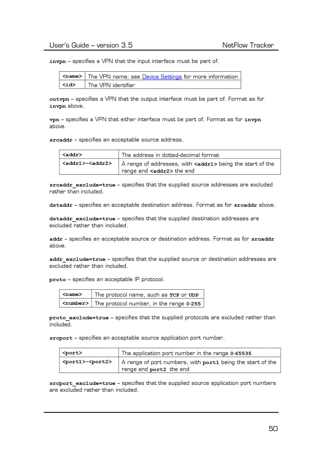 Fluke Computer Accessories manual Name, Addr1-addr2, Port1-port2 