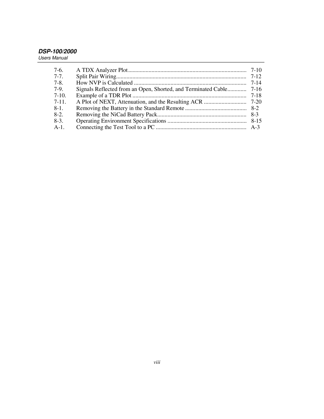 Fluke DSP-2000, DSP-100 user manual Plot of NEXT, Attenuation, and the Resulting ACR 