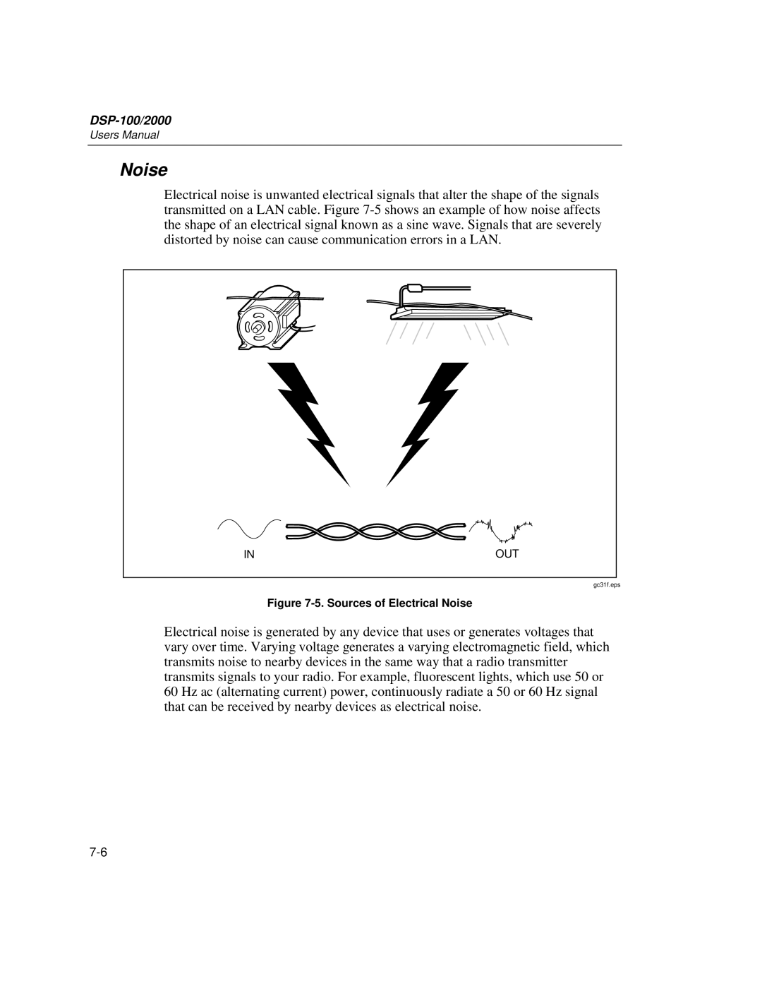 Fluke DSP-2000, DSP-100 user manual Sources of Electrical Noise 