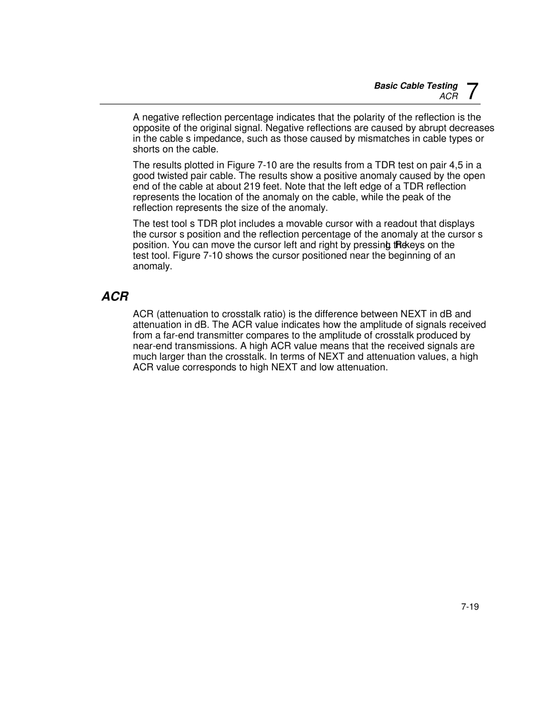 Fluke DSP-100, DSP-2000 user manual Acr 