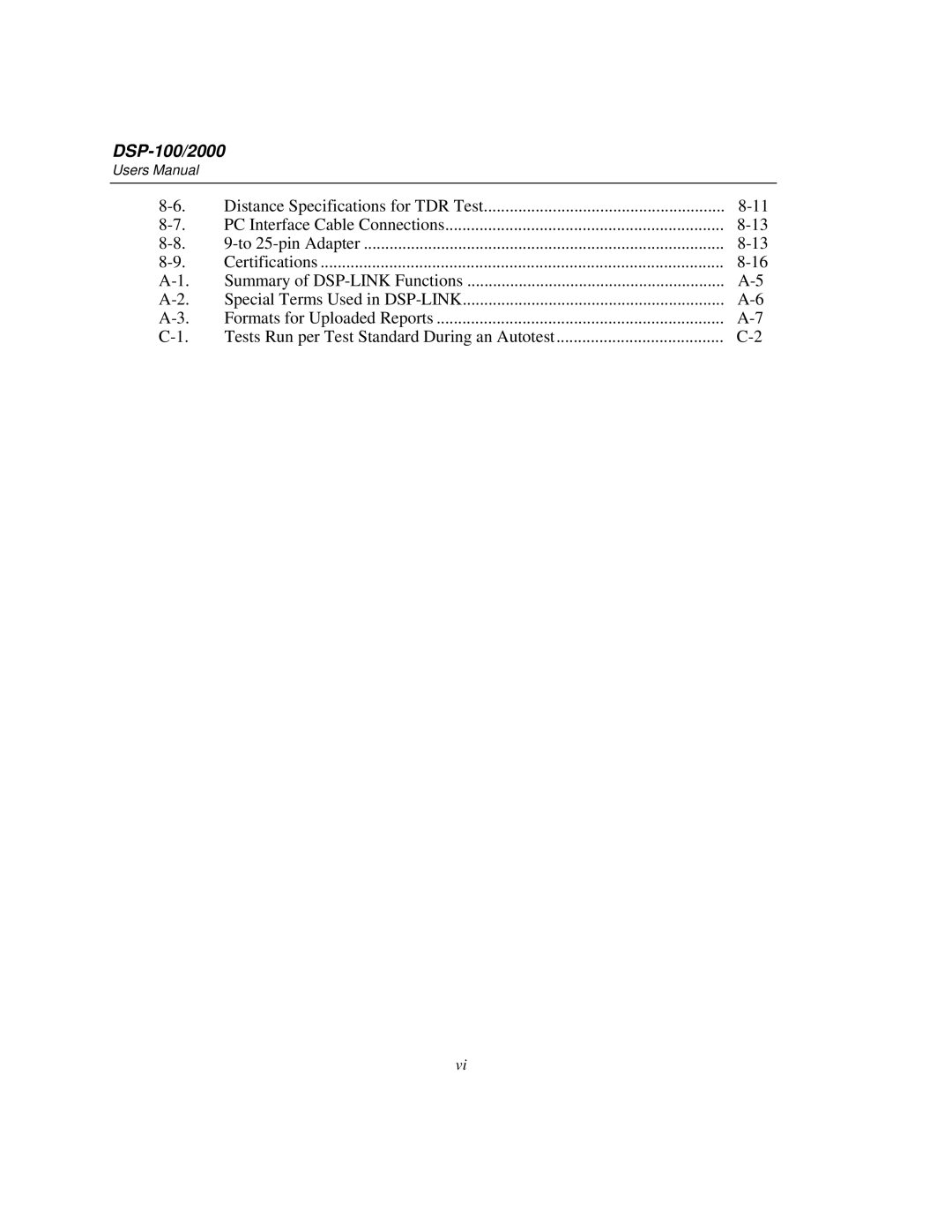 Fluke DSP-2000, DSP-100 user manual Tests Run per Test Standard During an Autotest 