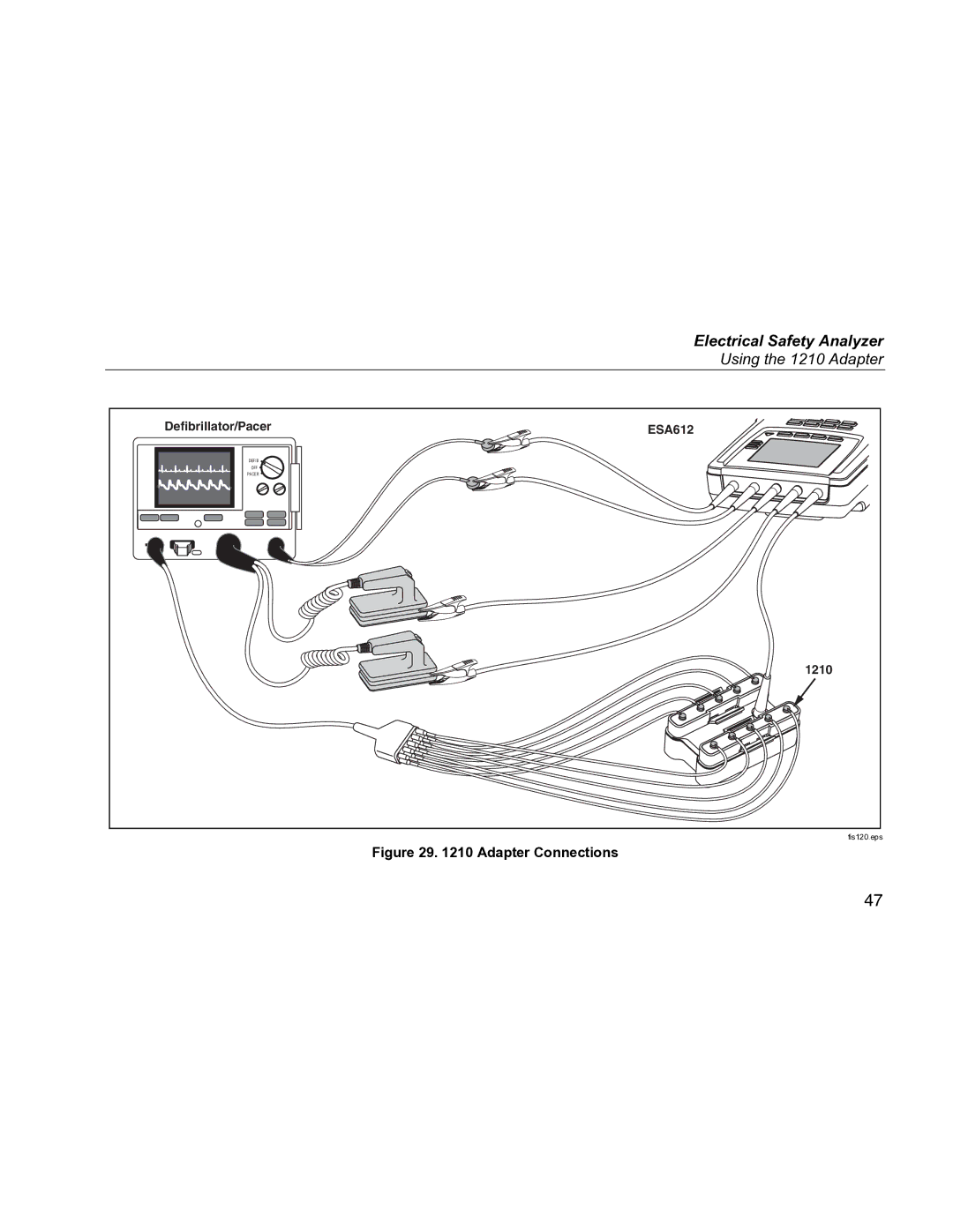 Fluke ESA612 specifications Using the 1210 Adapter 