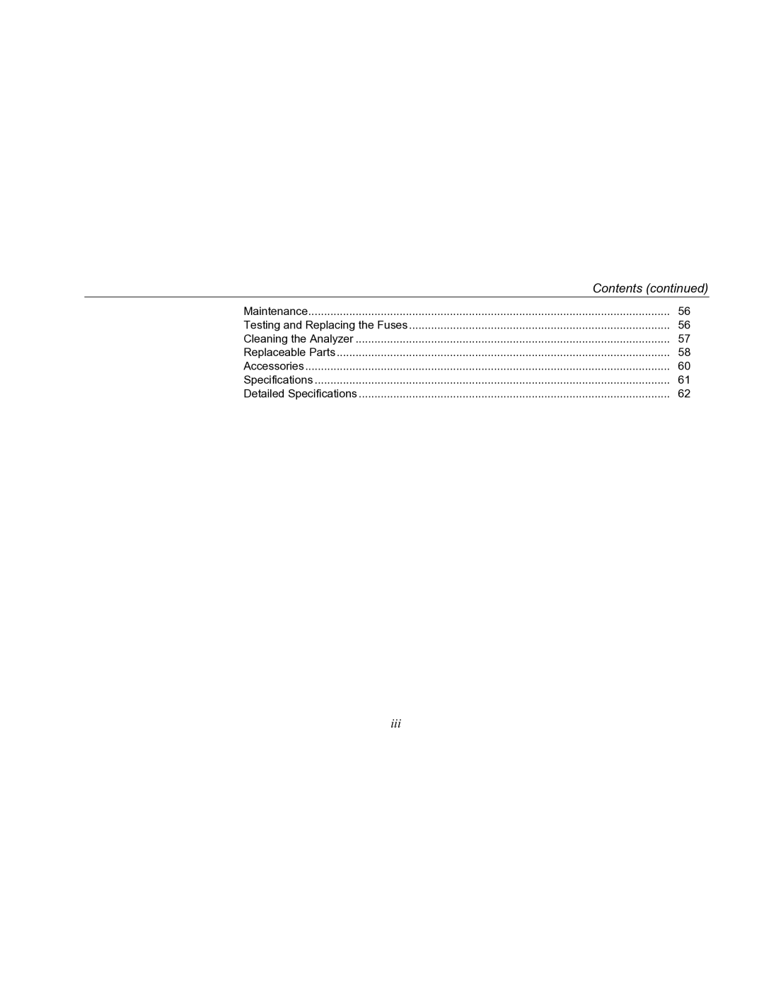 Fluke ESA612 specifications Iii 