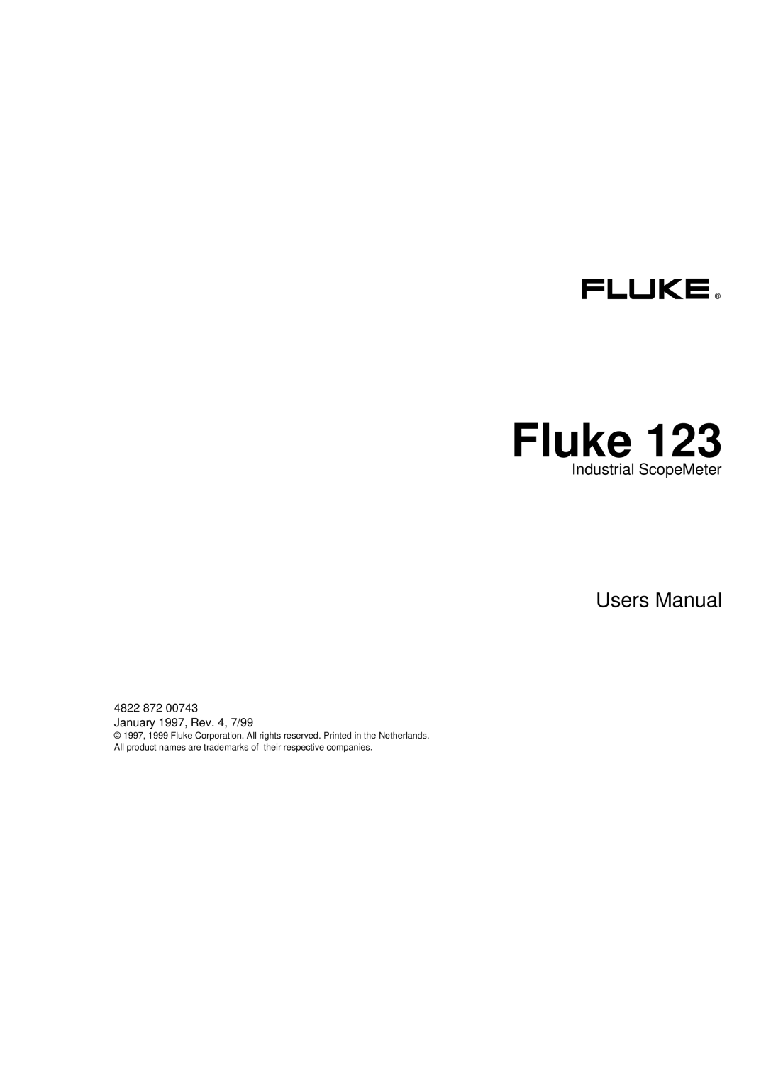 Fluke fluke123 user manual Fluke 