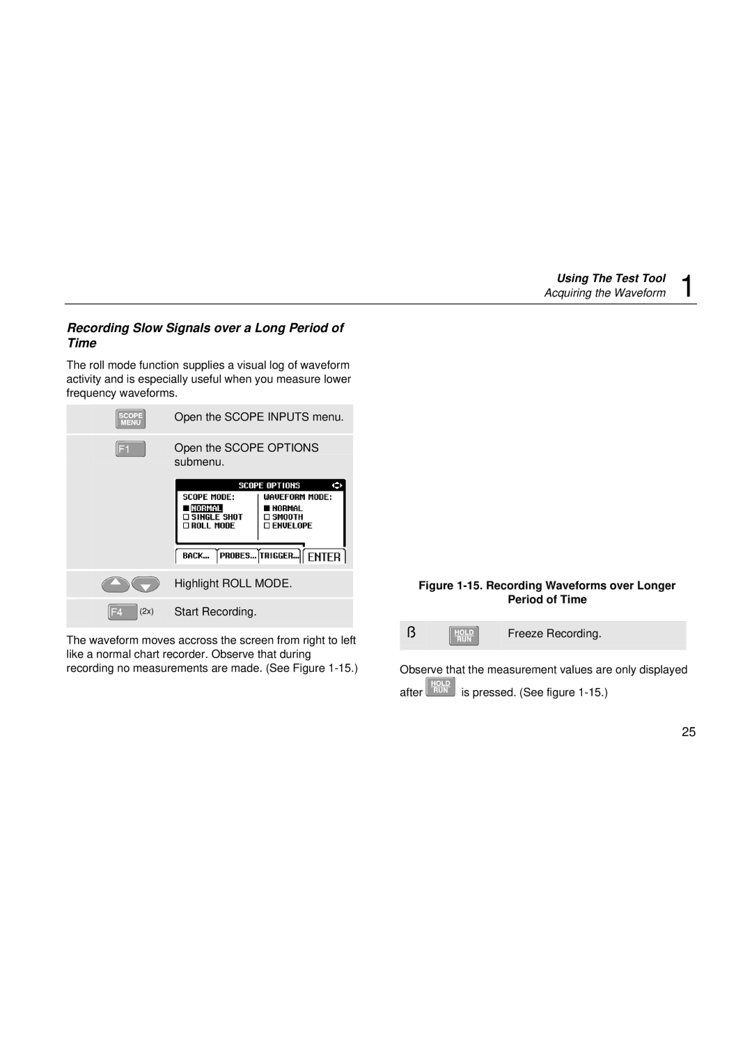 Fluke fluke123 user manual Recording Slow Signals over a Long Period of Time, Start Recording 