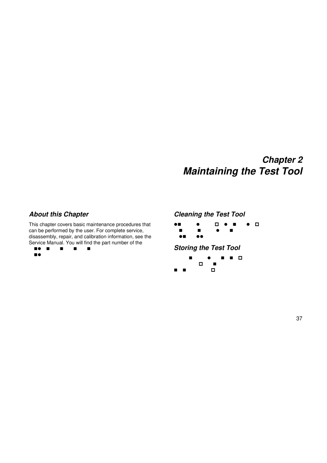 Fluke fluke123 user manual About this Chapter, Cleaning the Test Tool, Storing the Test Tool 