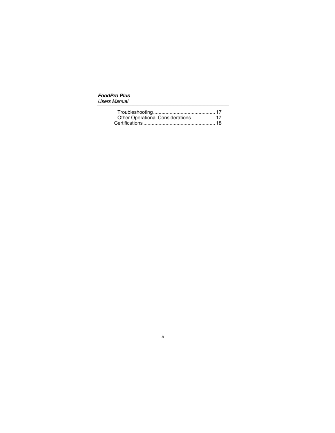 Fluke Food Safety Thermometer user manual FoodPro Plus 