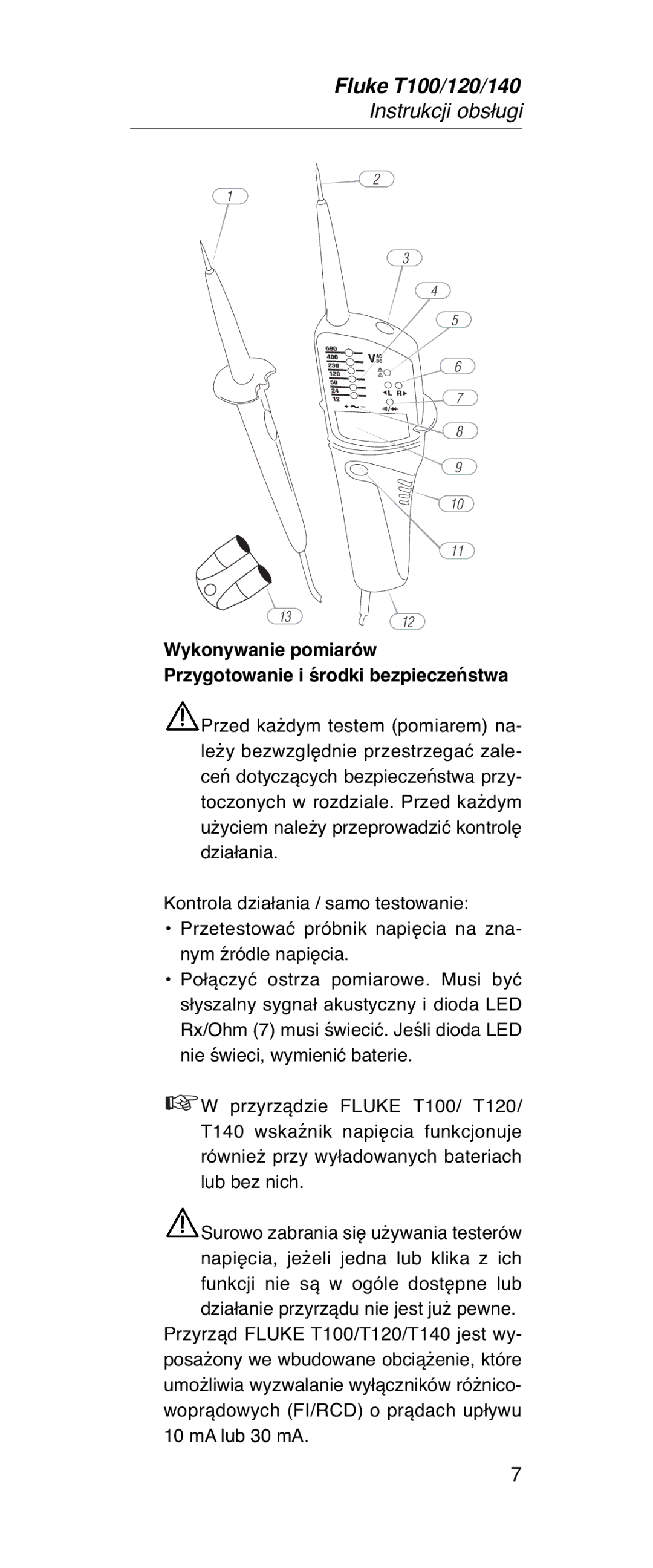 Fluke FT140, FT120 manual Instrukcji obsługi 