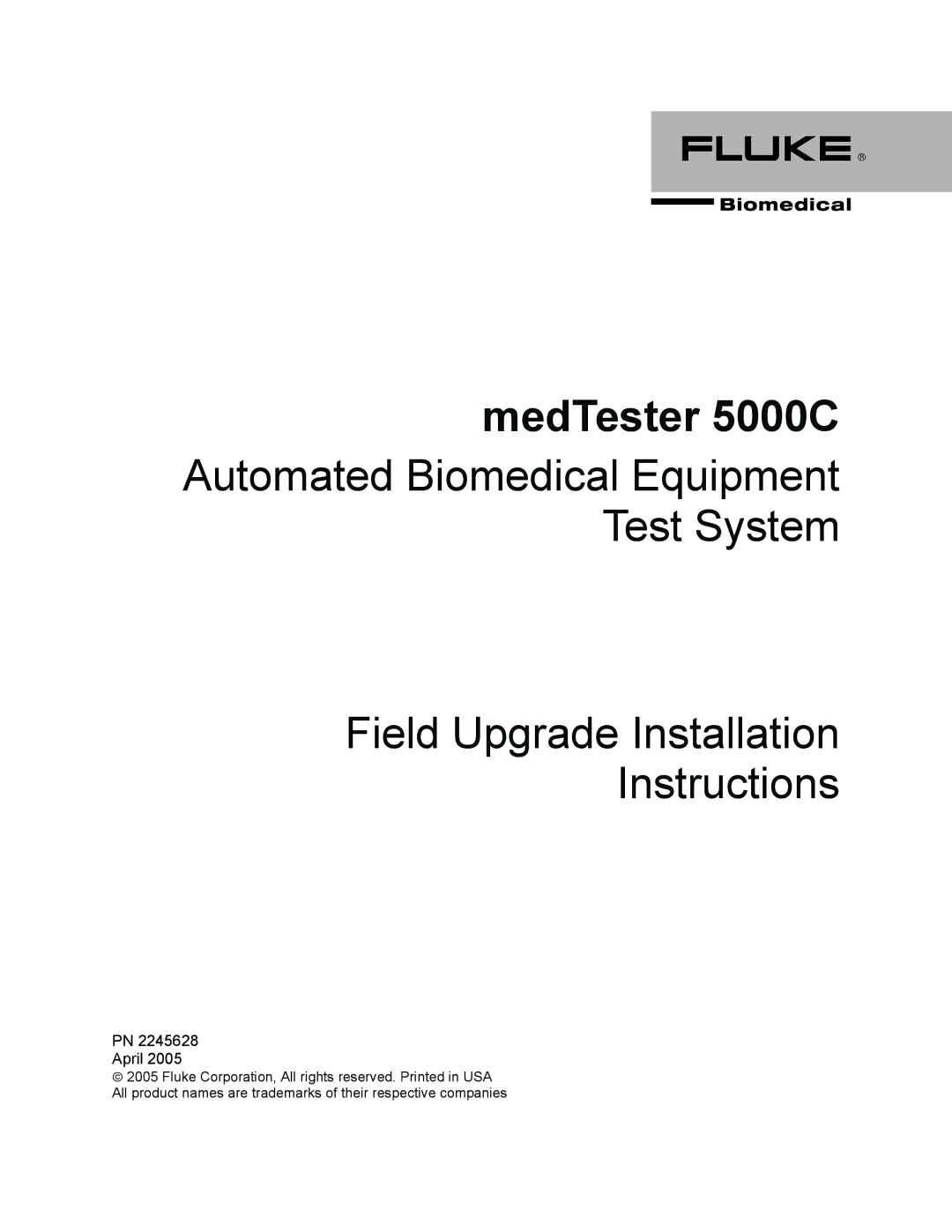 Fluke MedTester 5000C installation instructions 