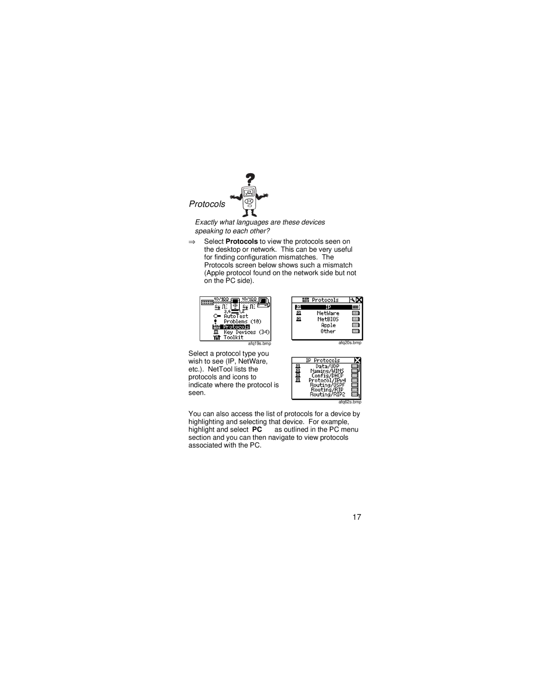 Fluke NetTool manual Protocols 