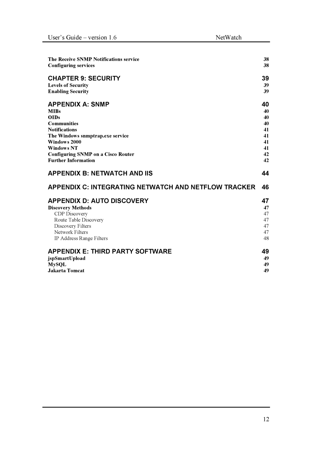 Fluke Network Router manual Security 