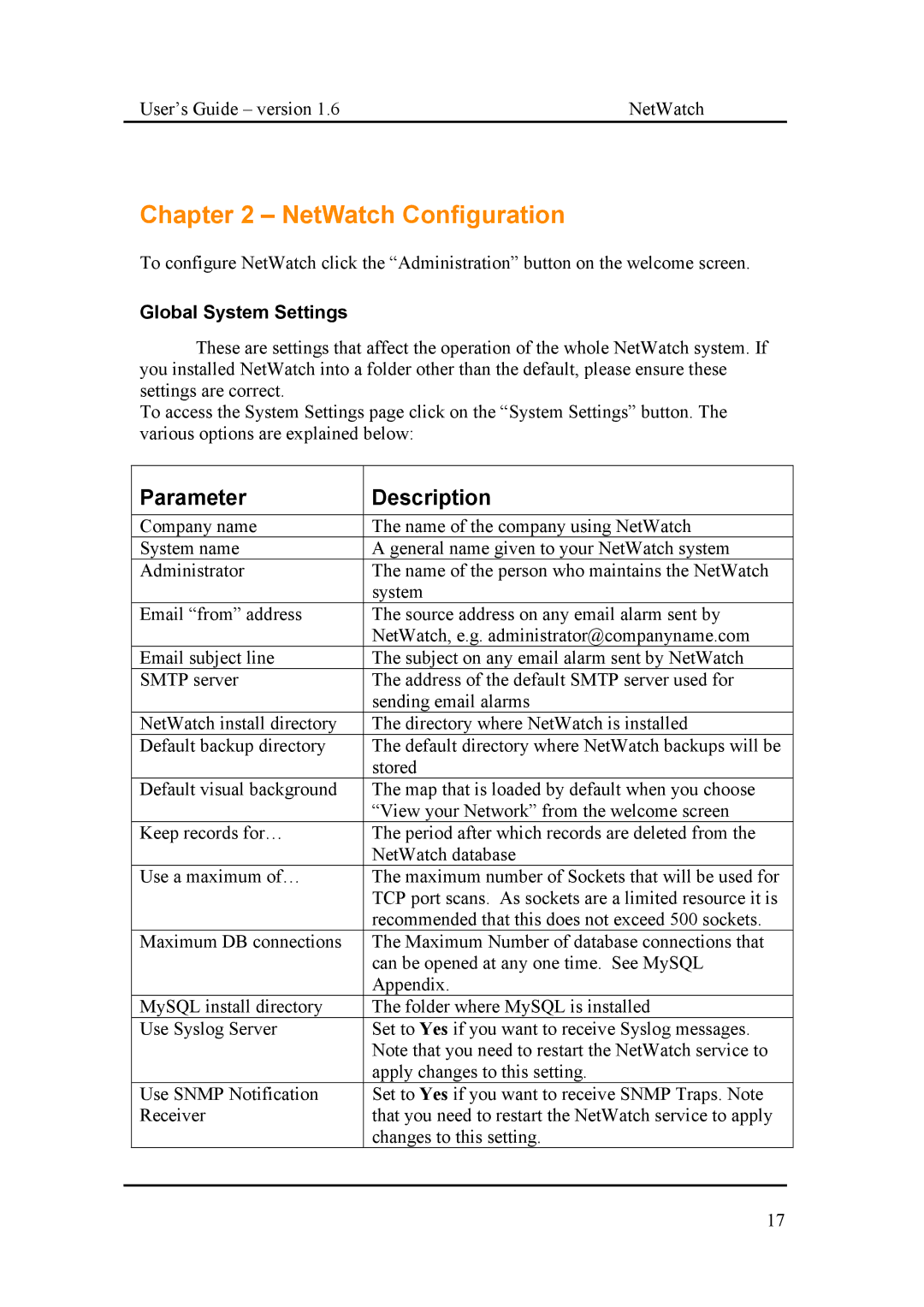 Fluke Network Router manual NetWatch Configuration, Global System Settings 