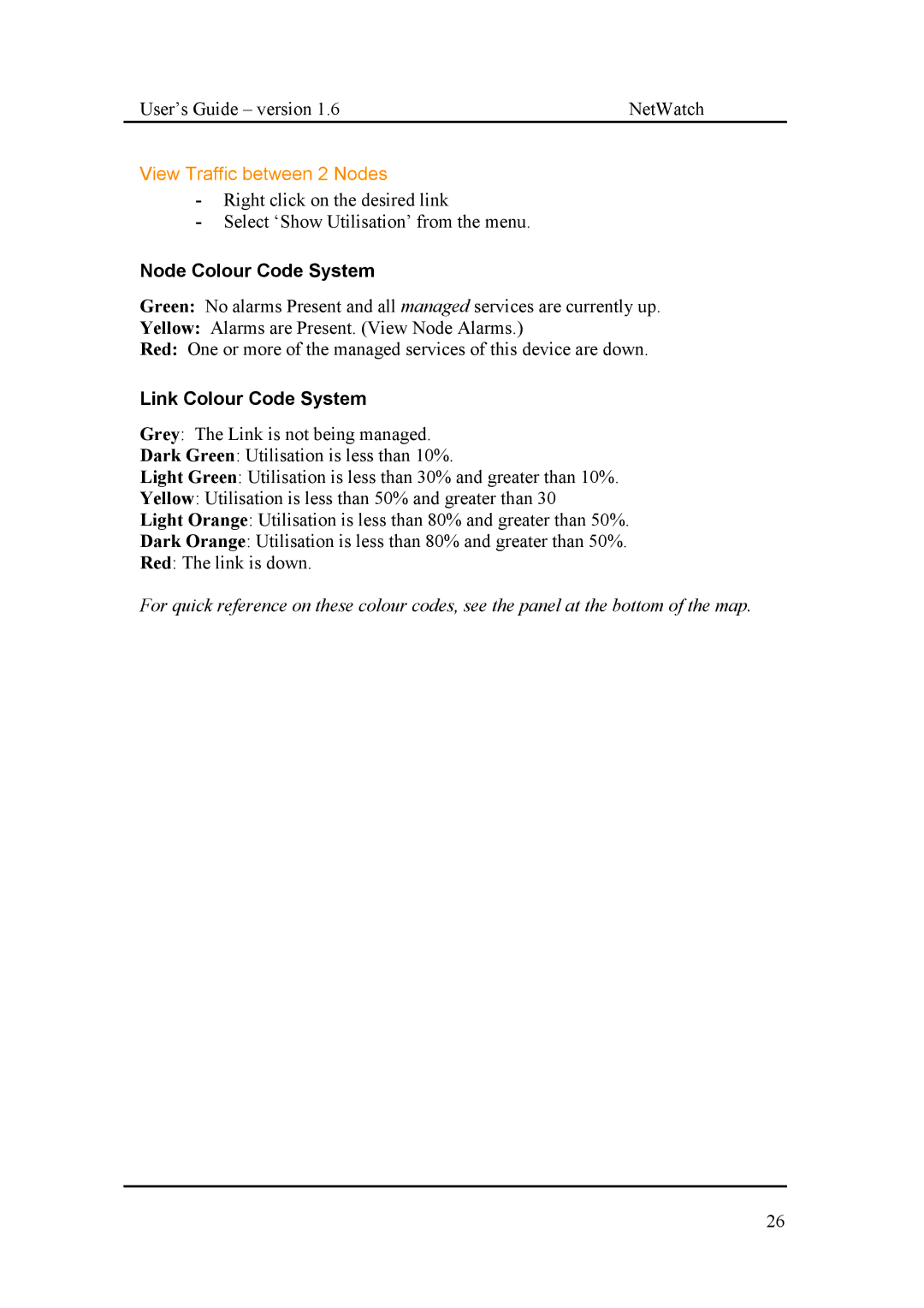 Fluke Network Router manual View Traffic between 2 Nodes, Node Colour Code System, Link Colour Code System 