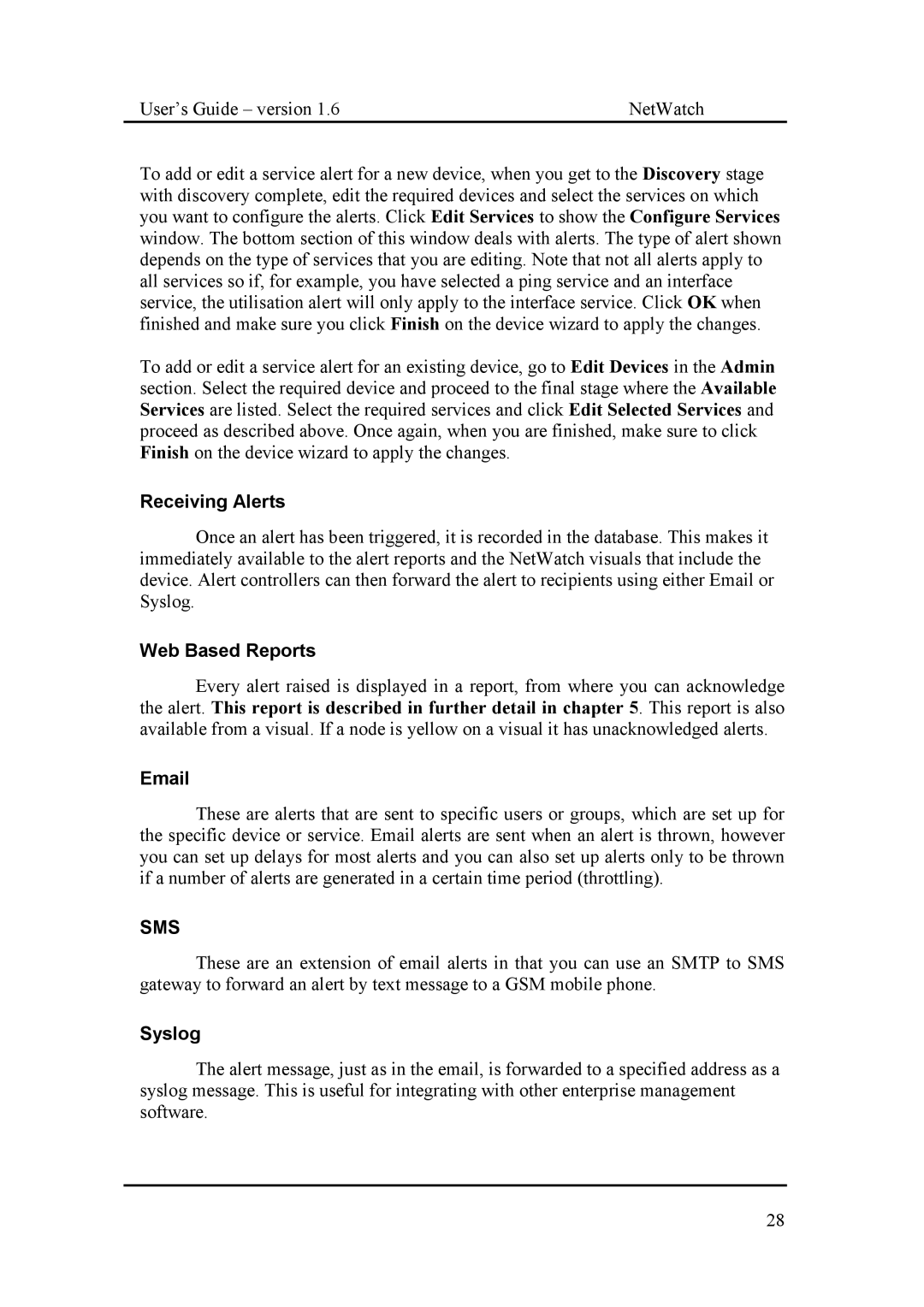 Fluke Network Router manual Receiving Alerts, Web Based Reports, Syslog 