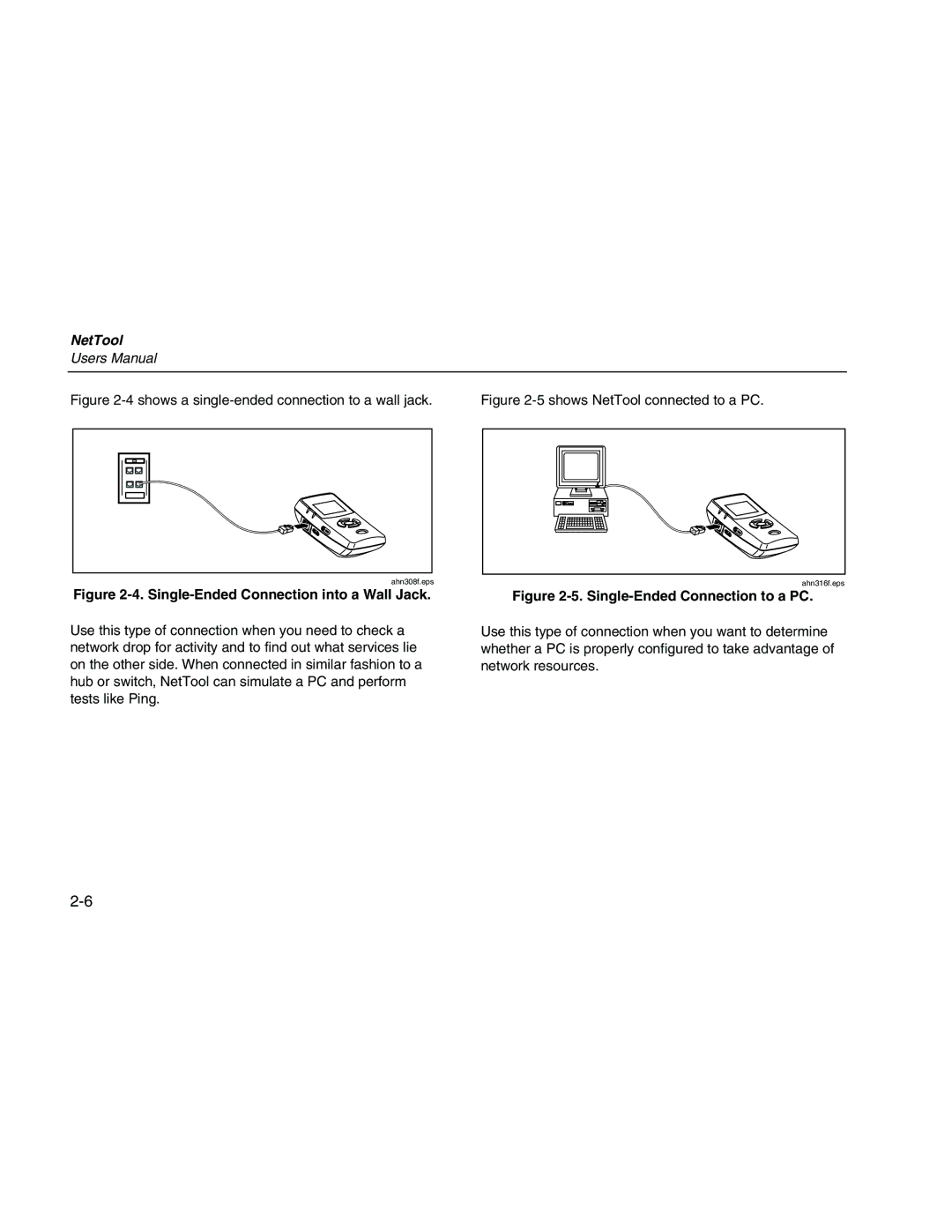 Fluke Network Tester user manual Single-Ended Connection into a Wall Jack 