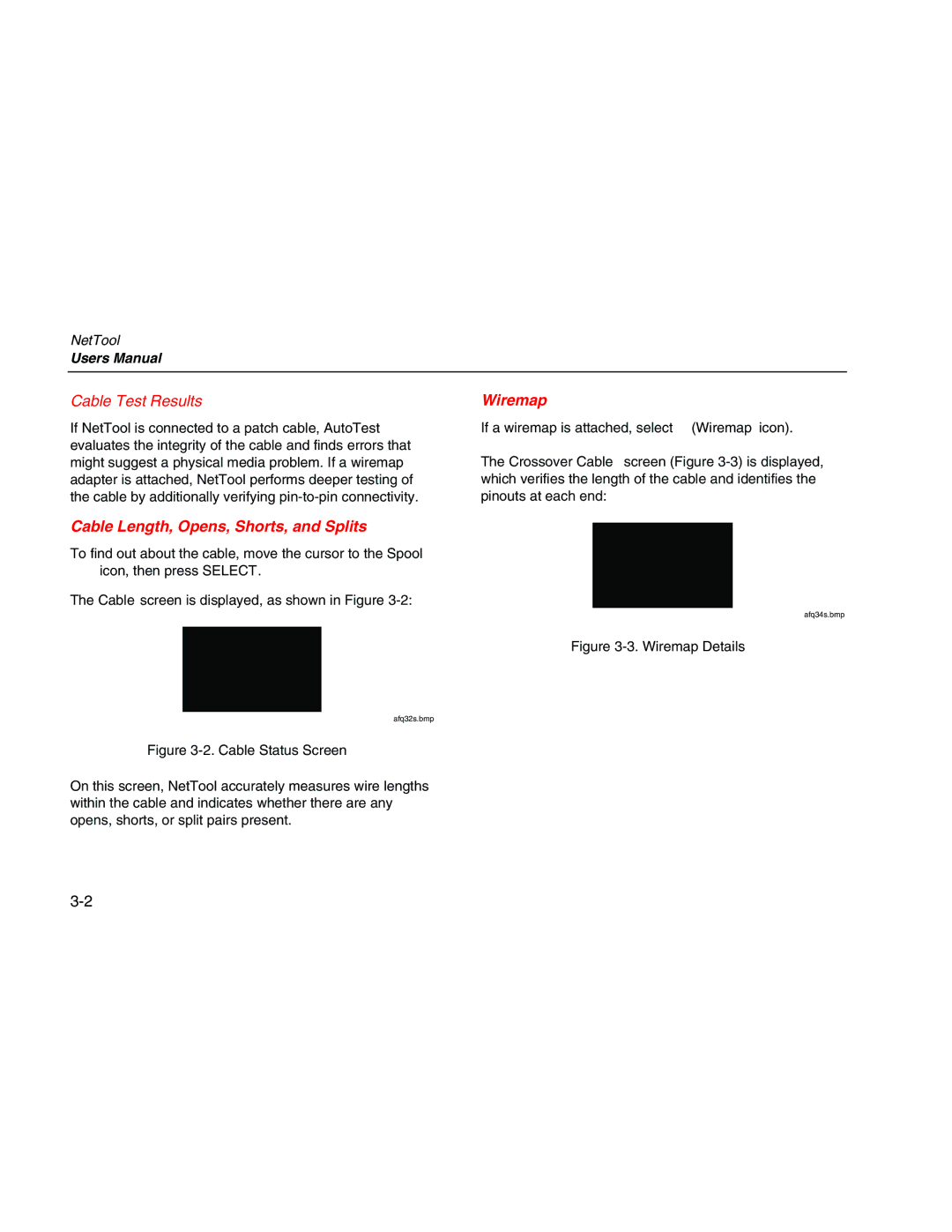 Fluke Network Tester user manual Cable Test Results, Wiremap, Cable Length, Opens, Shorts, and Splits 