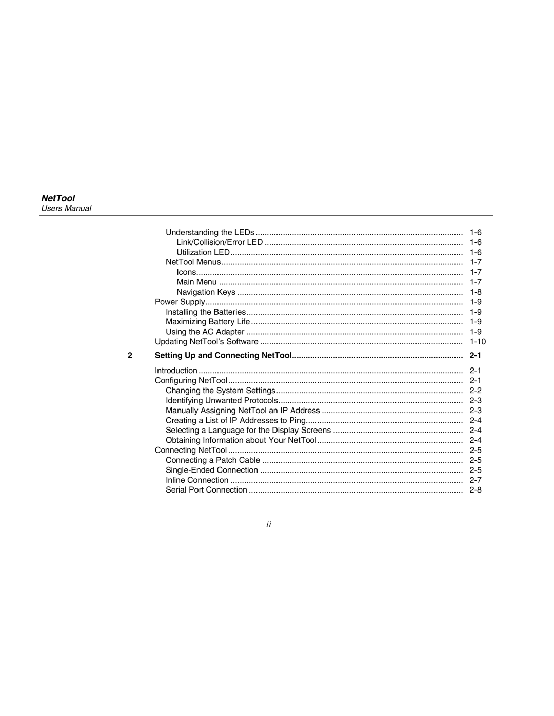 Fluke Network Tester user manual NetTool 