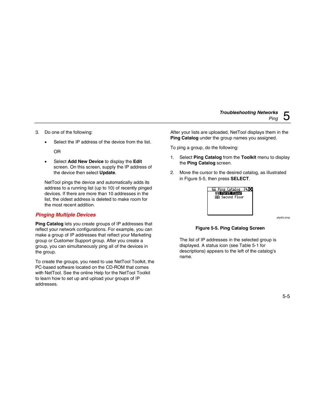 Fluke Network Tester user manual Pinging Multiple Devices 