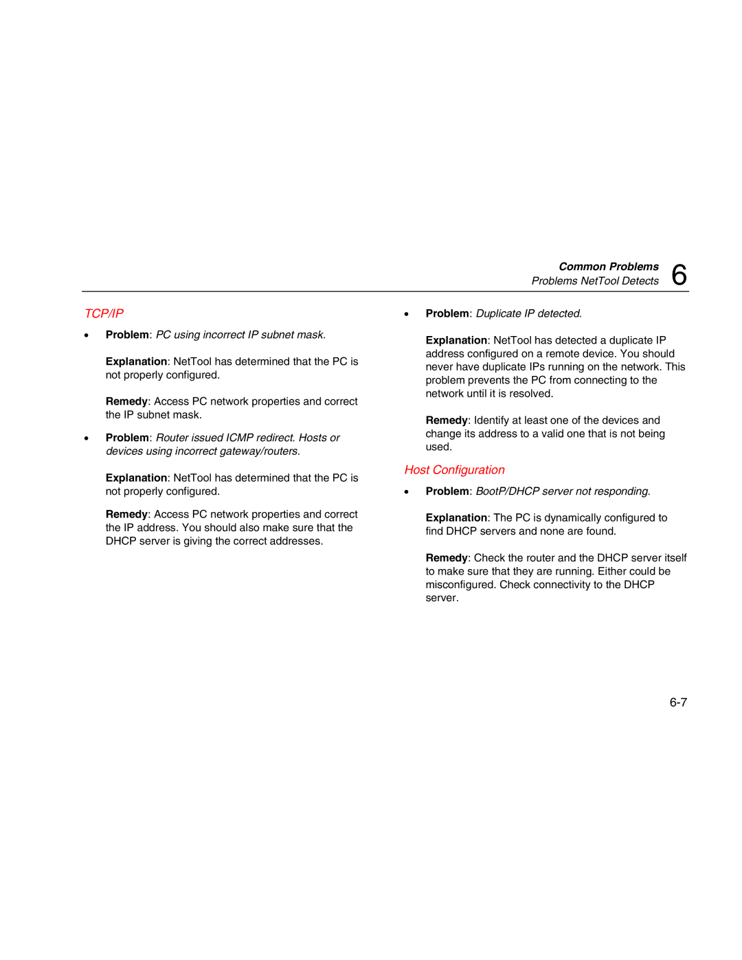 Fluke Network Tester user manual Tcp/Ip, Host Configuration 