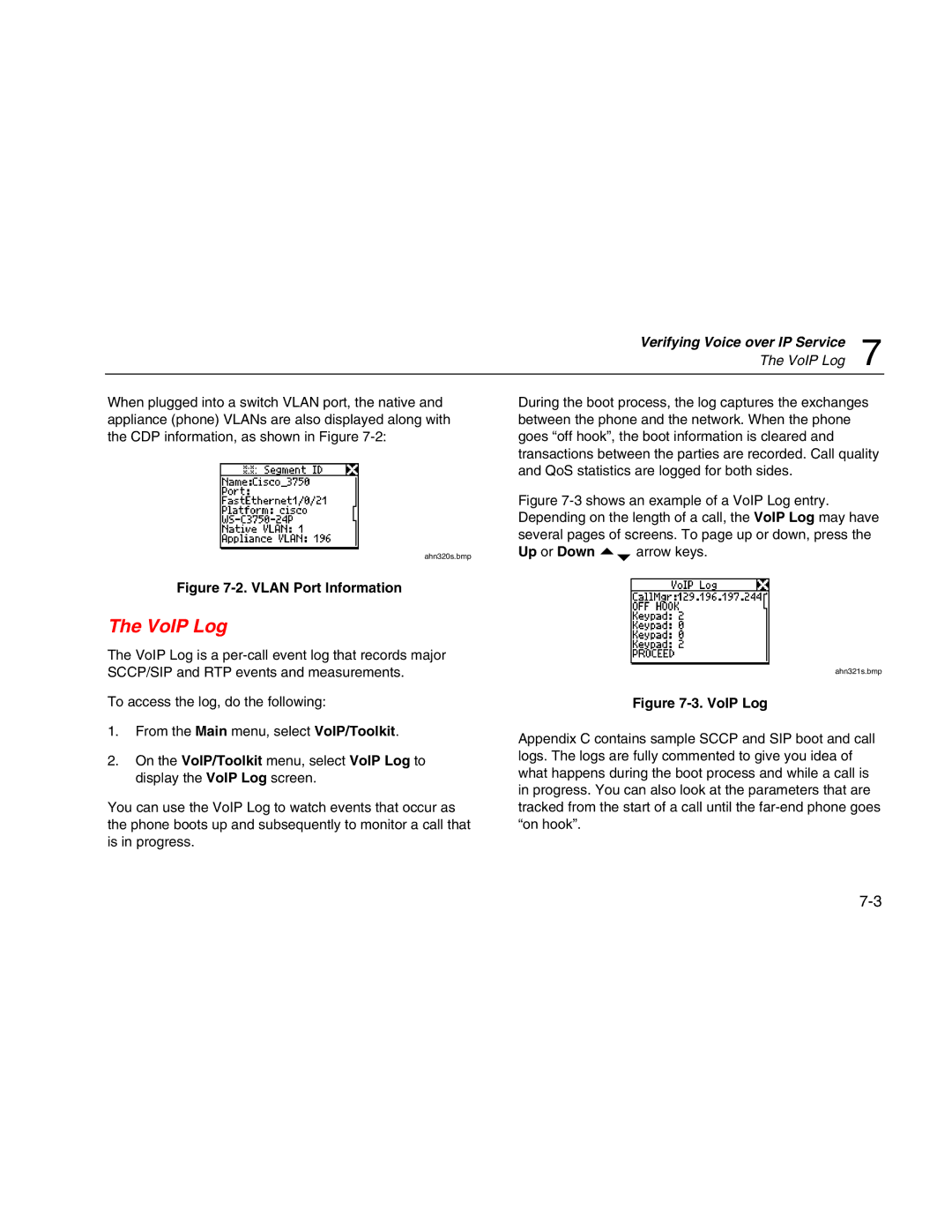 Fluke Network Tester user manual VoIP Log 