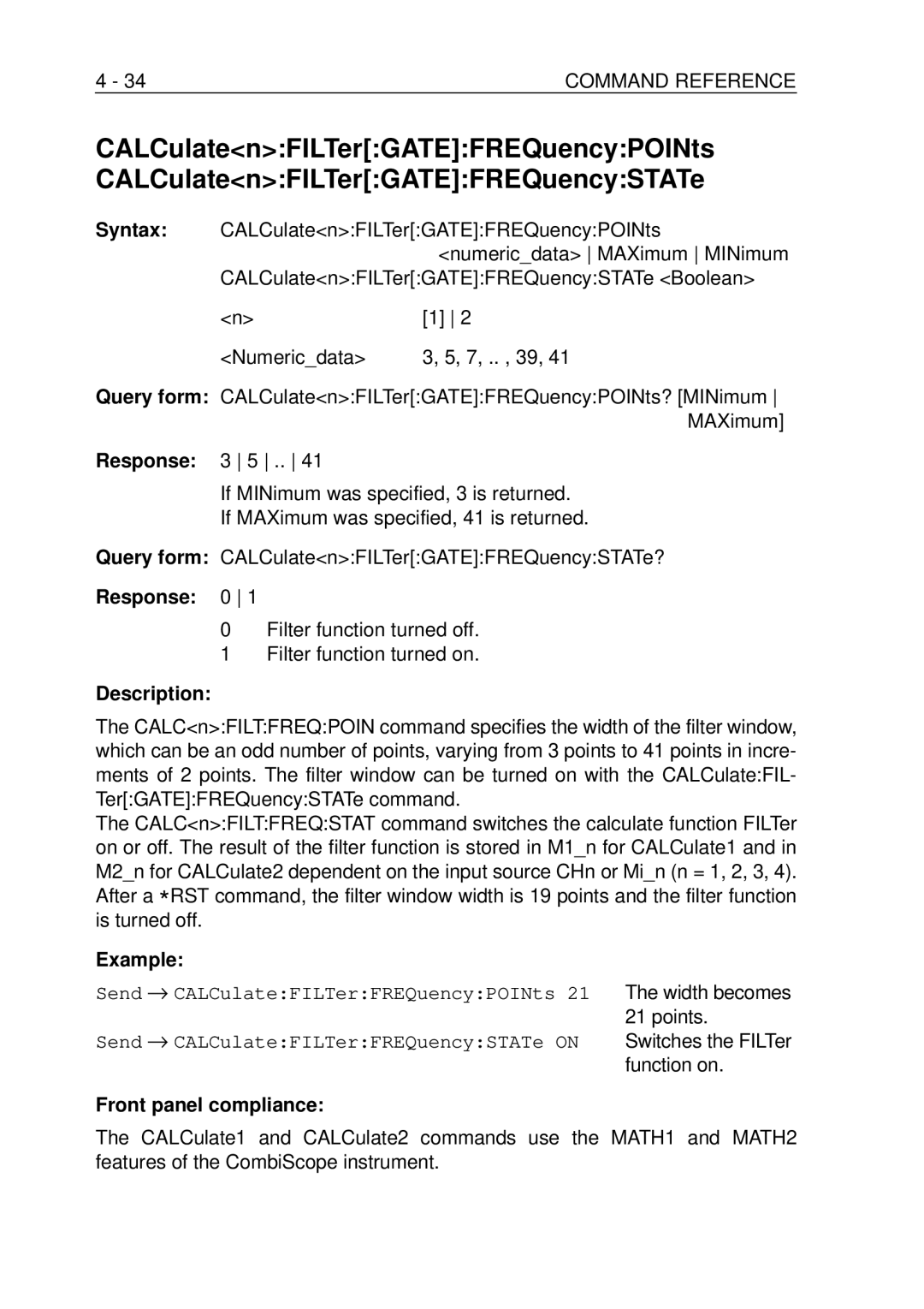 Fluke PM-3384B, PM-3380B, PM-3390B, PM-3370B, PM-3394B user manual Filter function turned off Filter function turned on, Points 