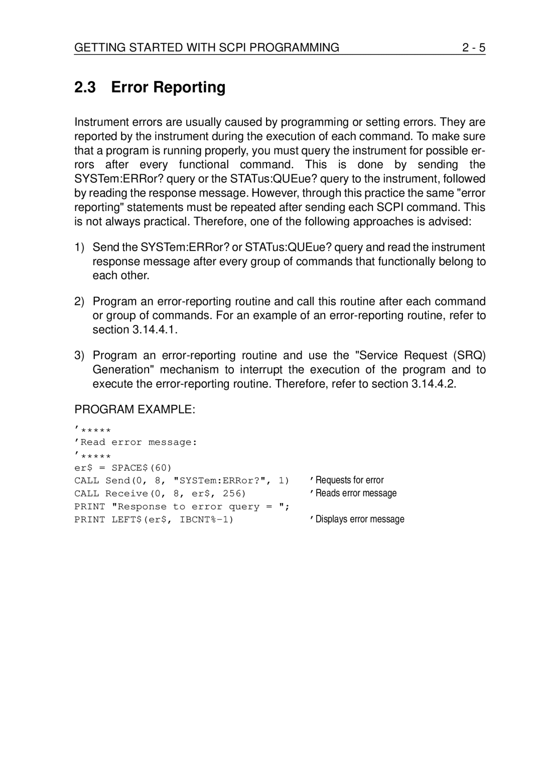 Fluke PM-3384B, PM-3380B, PM-3390B, PM-3370B, PM-3394B user manual Error Reporting, ’Requests for error 