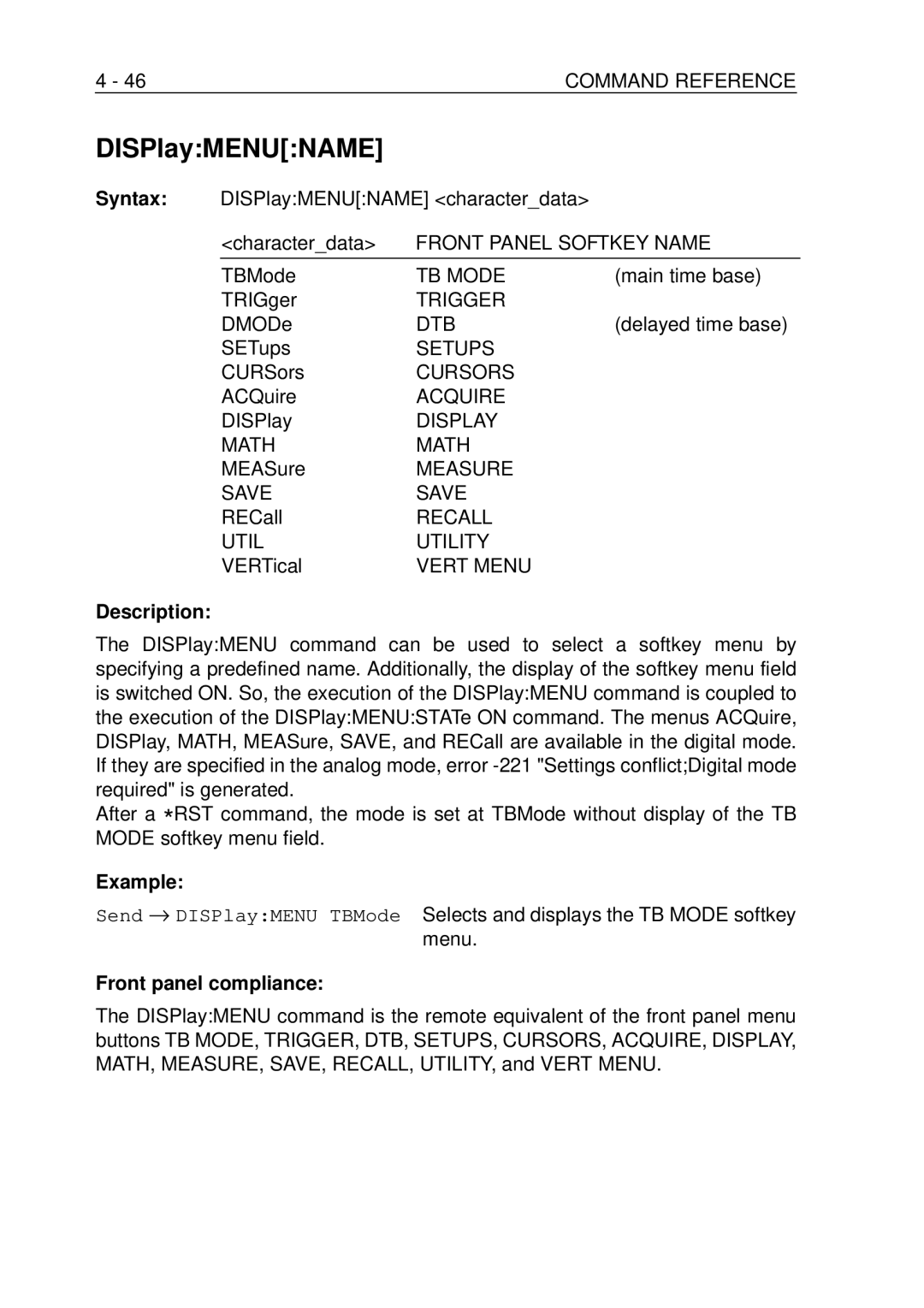 Fluke PM-3390B, PM-3380B, PM-3370B, PM-3394B, PM-3384B user manual DISPlayMENUNAME 