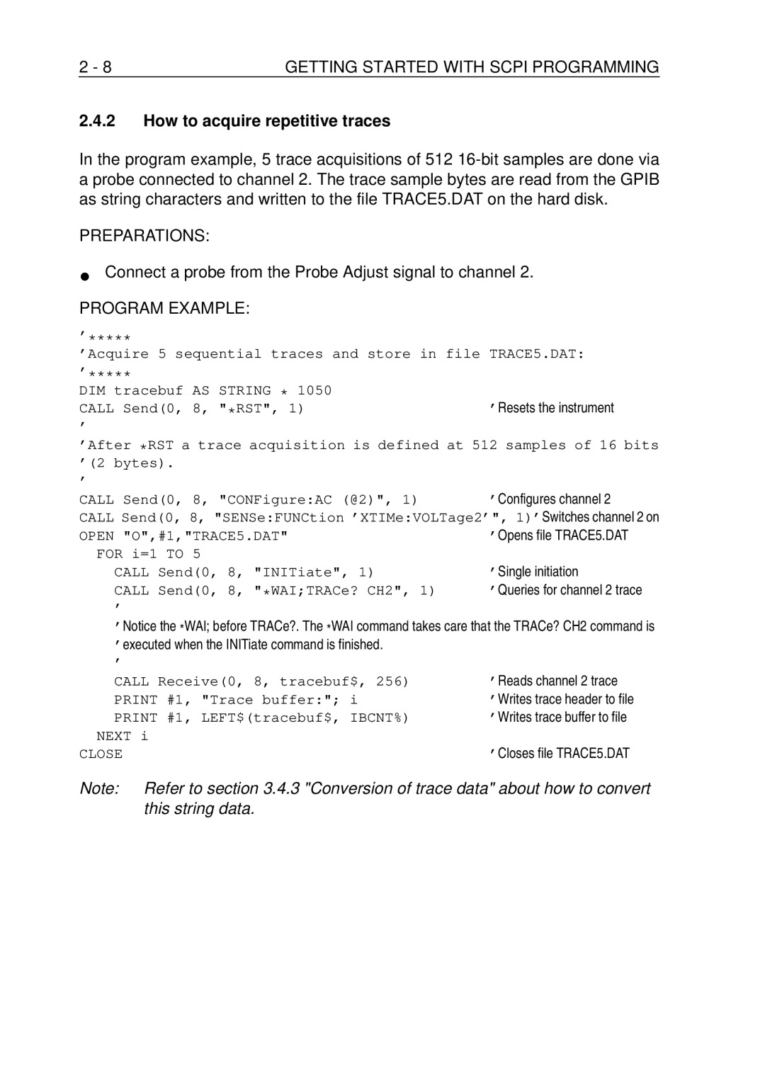 Fluke PM-3370B, PM-3380B How to acquire repetitive traces, Connect a probe from the Probe Adjust signal to channel 