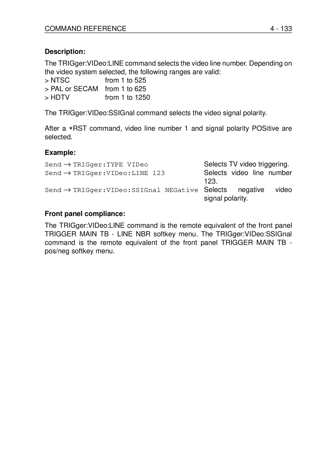 Fluke PM-3394B, PM-3380B, PM-3390B, PM-3370B, PM-3384B PAL or Secam From 1 to, Selects Negative Video Signal polarity 