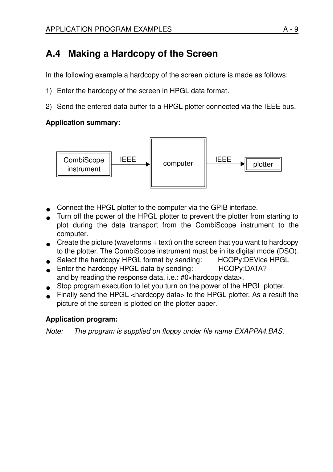 Fluke PM-3370B, PM-3380B, PM-3390B, PM-3394B, PM-3384B user manual Making a Hardcopy of the Screen, CombiScope Instrument, Ieee 