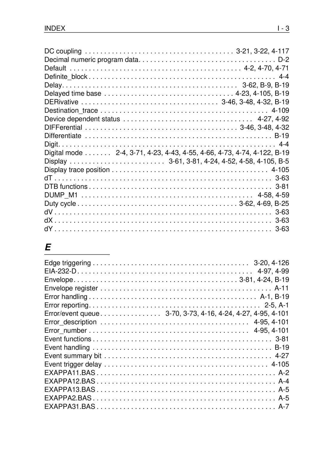 Fluke PM-3394B, PM-3380B, PM-3390B, PM-3370B, PM-3384B user manual Index 