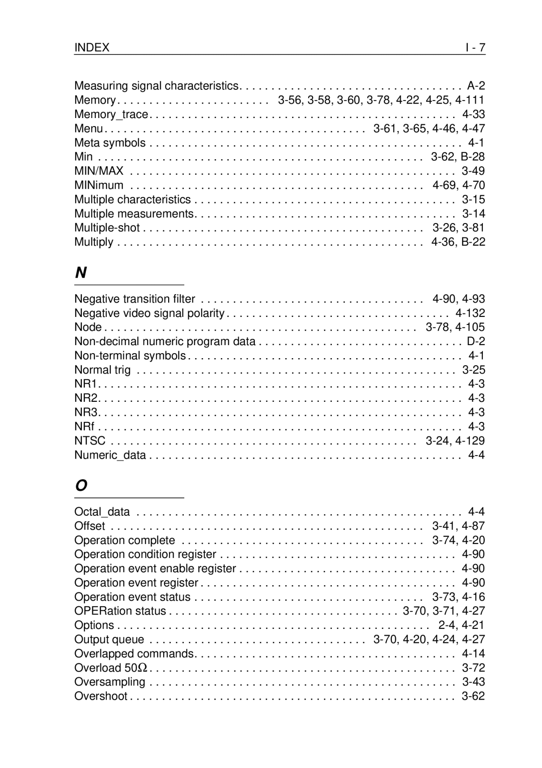 Fluke PM-3370B, PM-3380B, PM-3390B, PM-3394B, PM-3384B user manual Index 