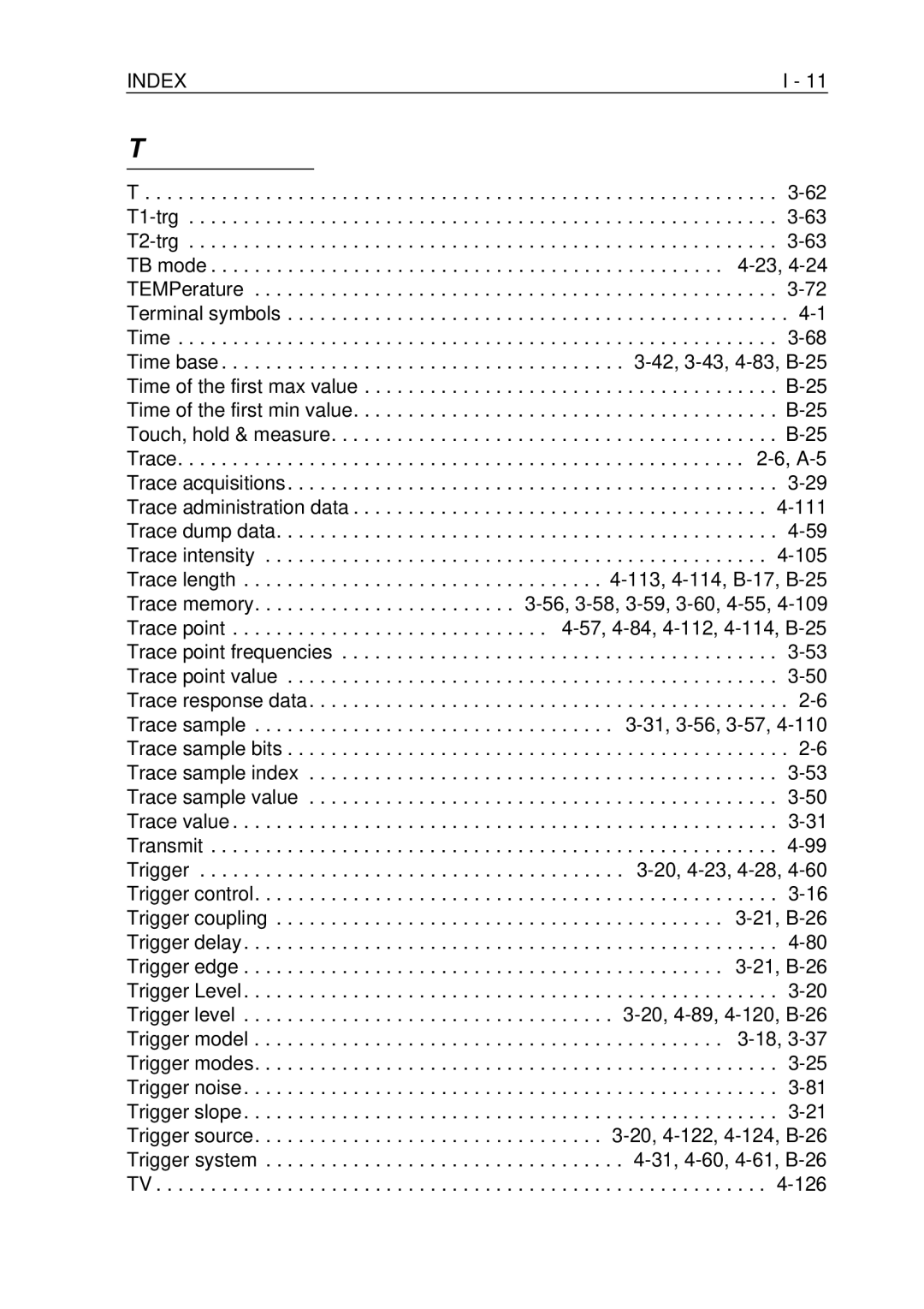 Fluke PM-3390B, PM-3380B, PM-3370B, PM-3394B, PM-3384B user manual Index 