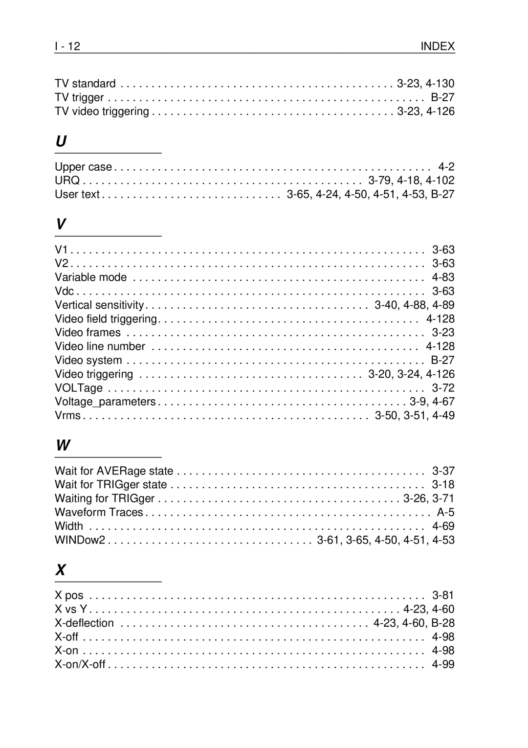 Fluke PM-3370B, PM-3380B, PM-3390B, PM-3394B, PM-3384B user manual Index 