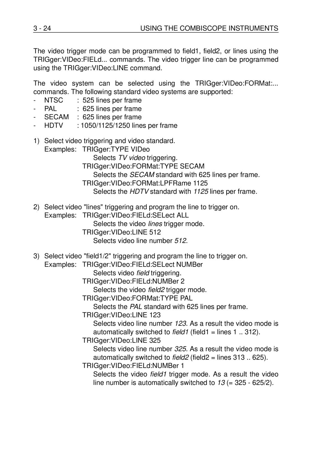 Fluke PM-3394B, PM-3380B, PM-3390B, PM-3370B, PM-3384B user manual Ntsc, Lines per frame, Pal, Secam, Hdtv 