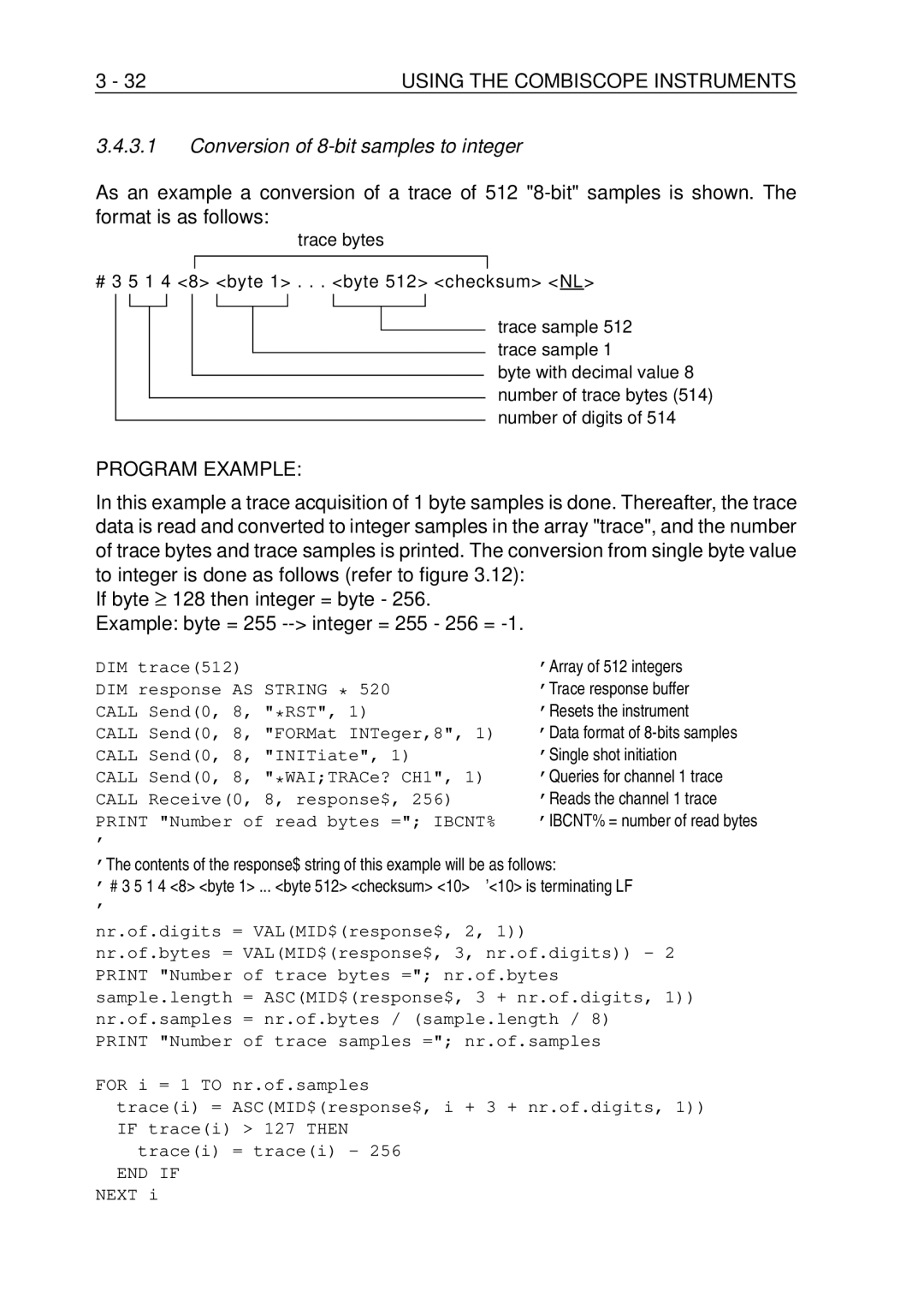 Fluke PM-3390B, PM-3380B, PM-3370B, PM-3394B, PM-3384B user manual ’Array of 512 integers 