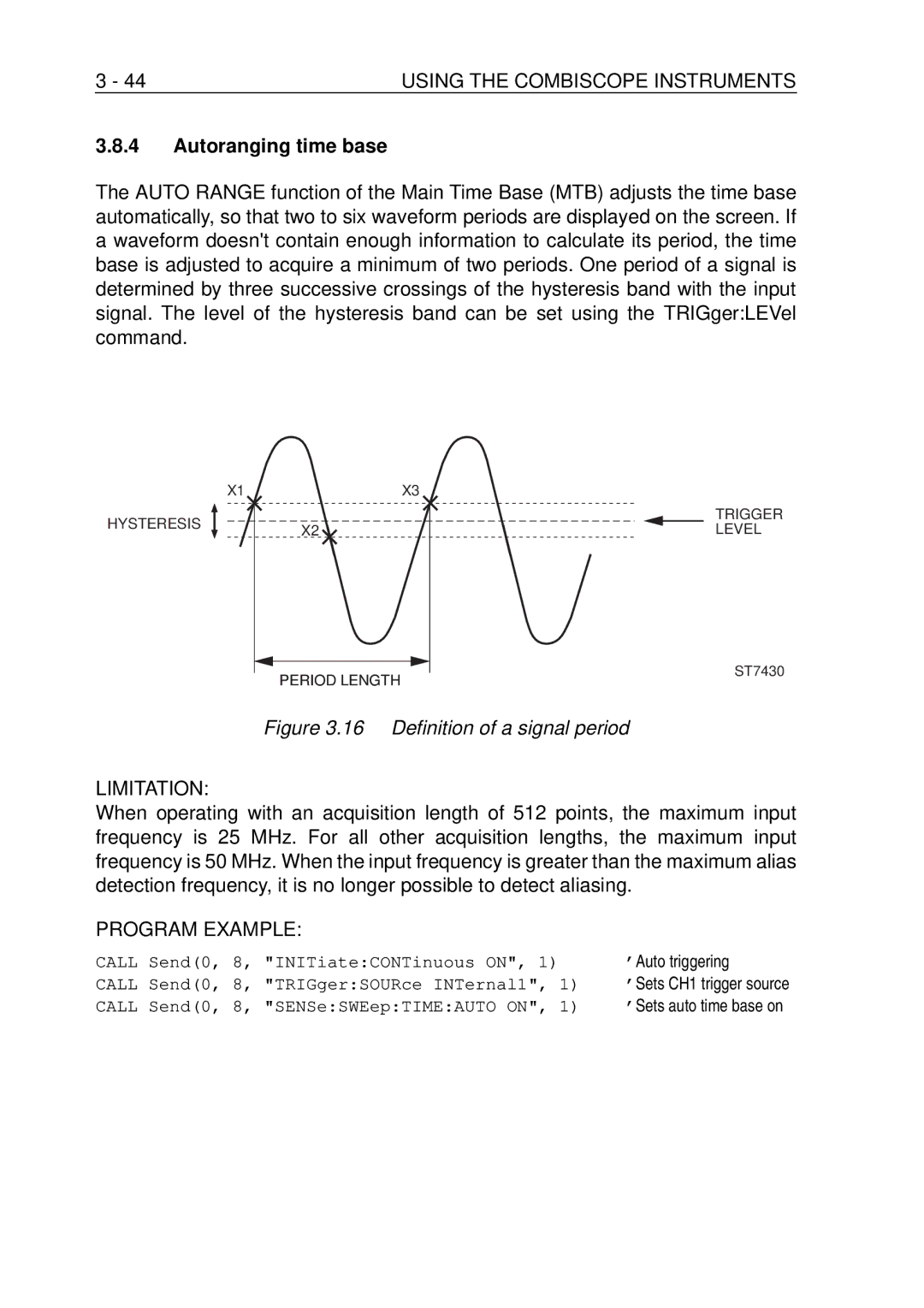 Fluke PM-3394B, PM-3380B, PM-3390B, PM-3370B, PM-3384B user manual Autoranging time base, Definition of a signal period 