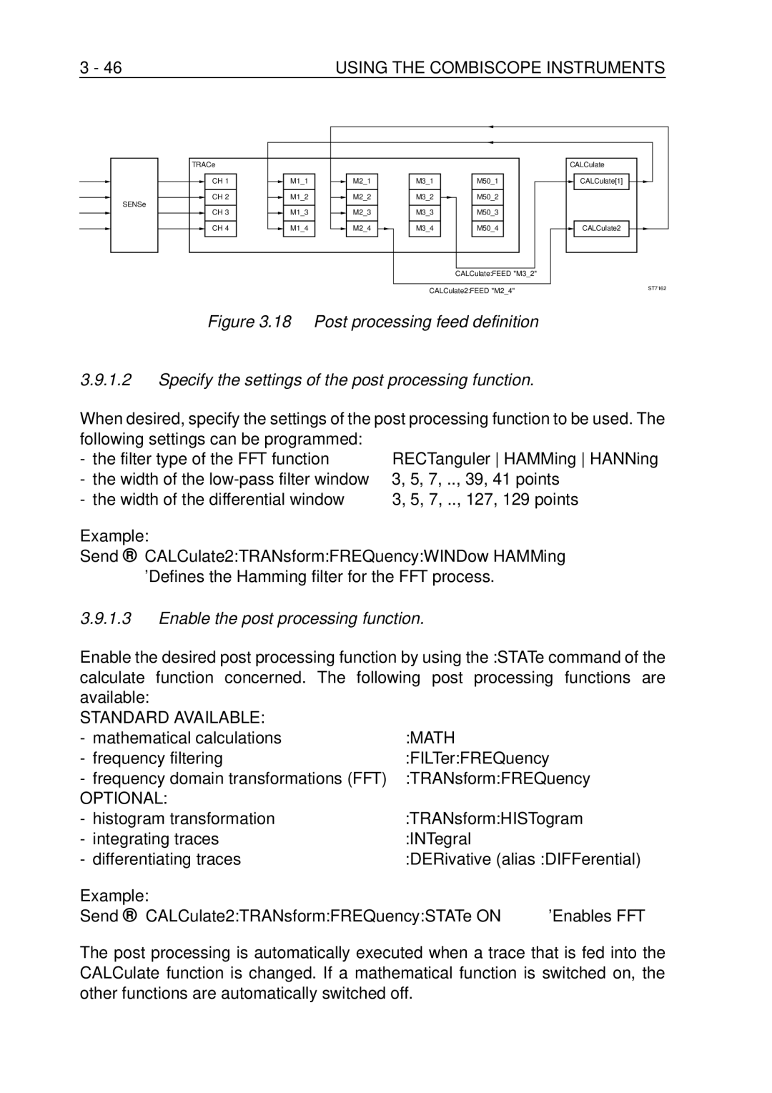 Fluke PM-3380B, PM-3390B, PM-3370B, PM-3394B, PM-3384B user manual Standard Available, Mathematical calculations, Optional 