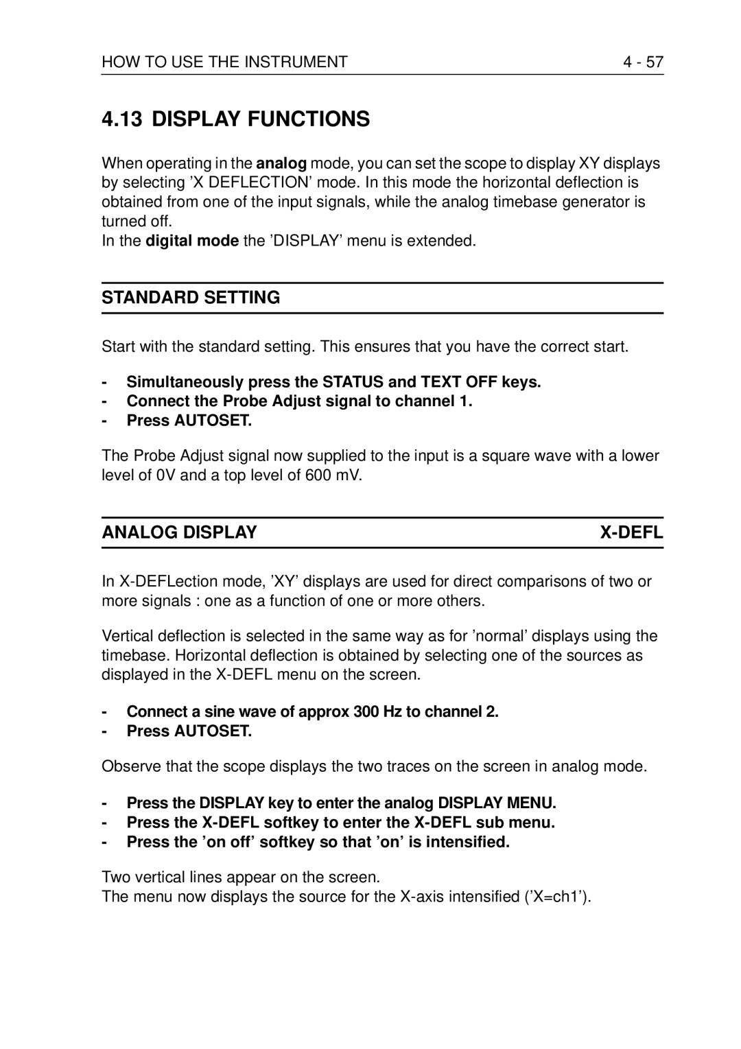 Fluke PM3370B user manual Display Functions, Analog Display Defl 