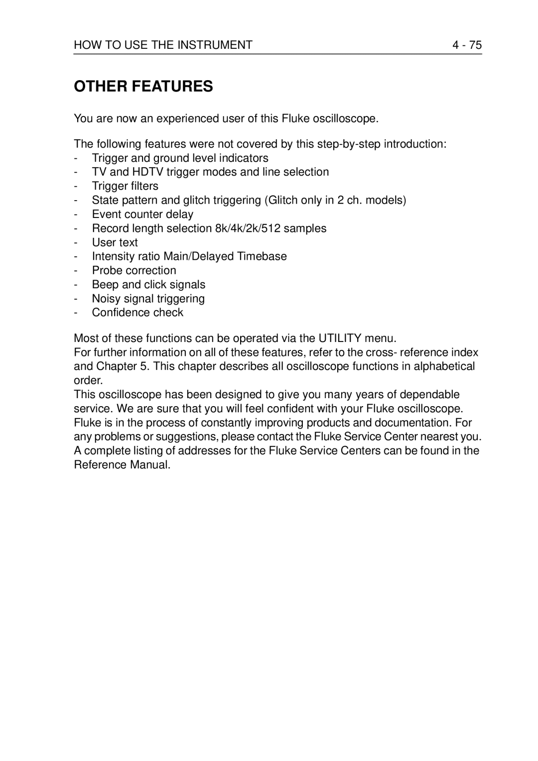 Fluke PM3370B user manual Other Features 