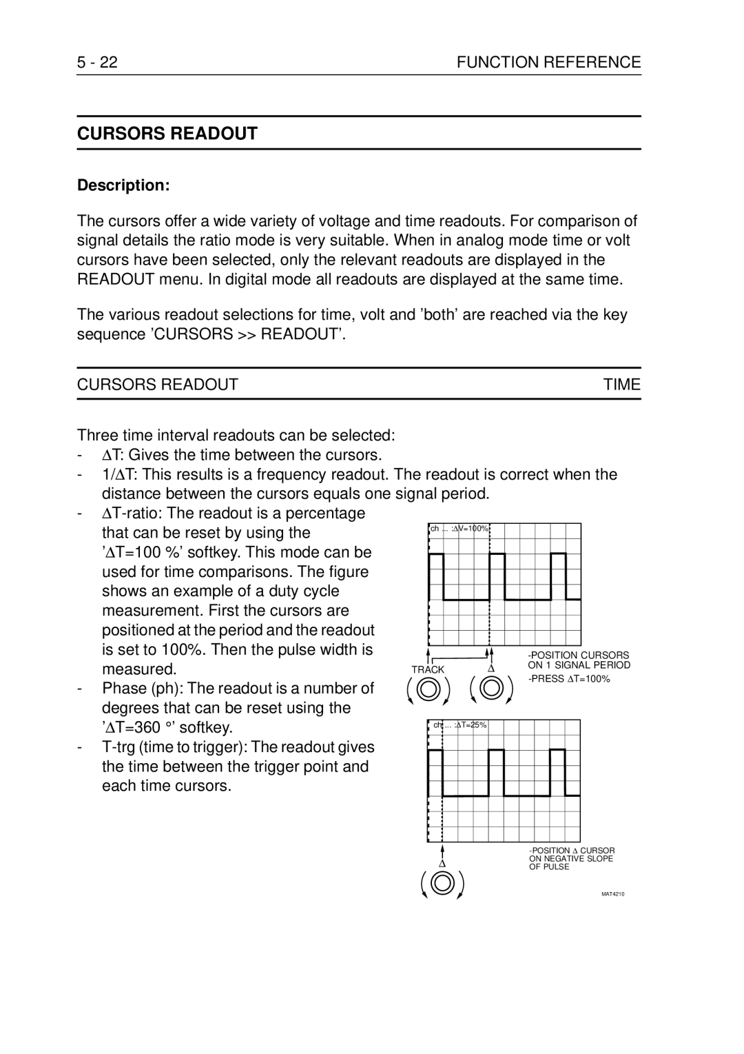 Fluke PM3370B user manual Cursors Readout Time, Measured 