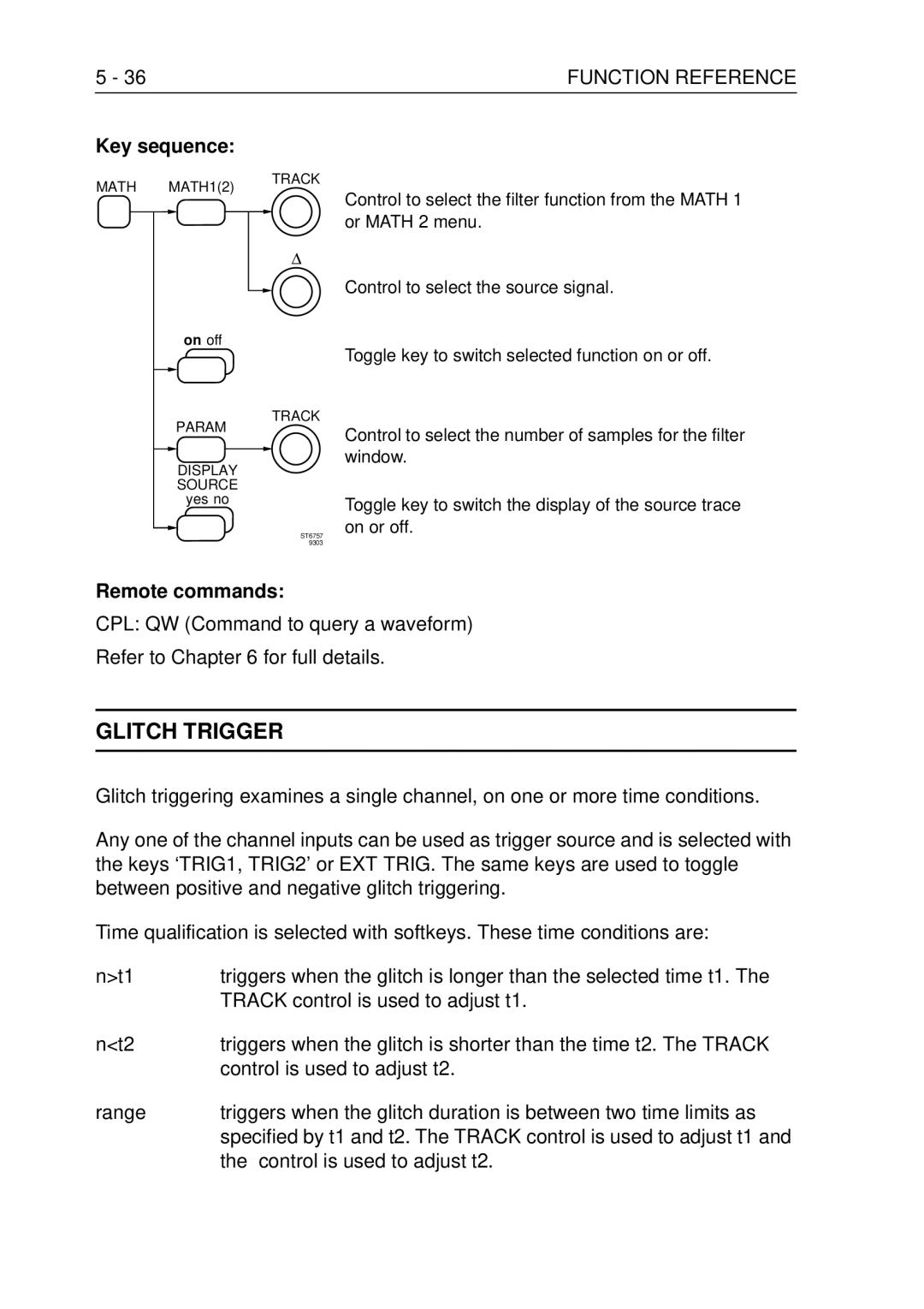 Fluke PM3370B user manual Glitch Trigger, Remote commands 