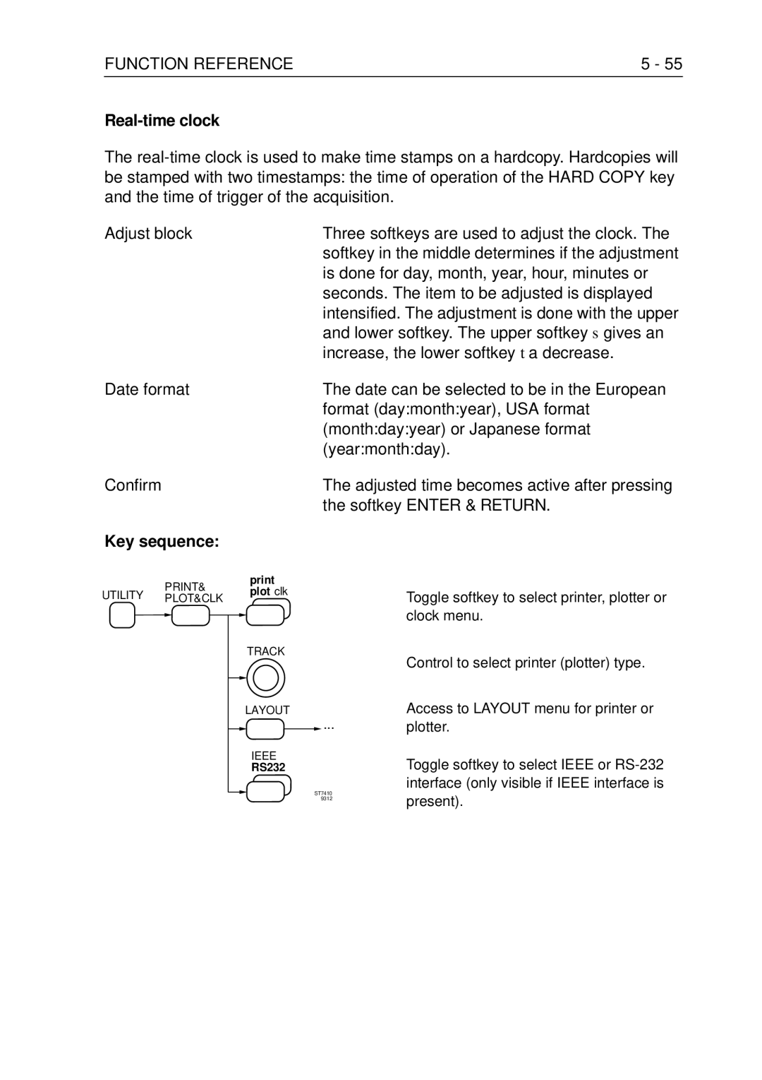 Fluke PM3370B user manual Real-time clock 