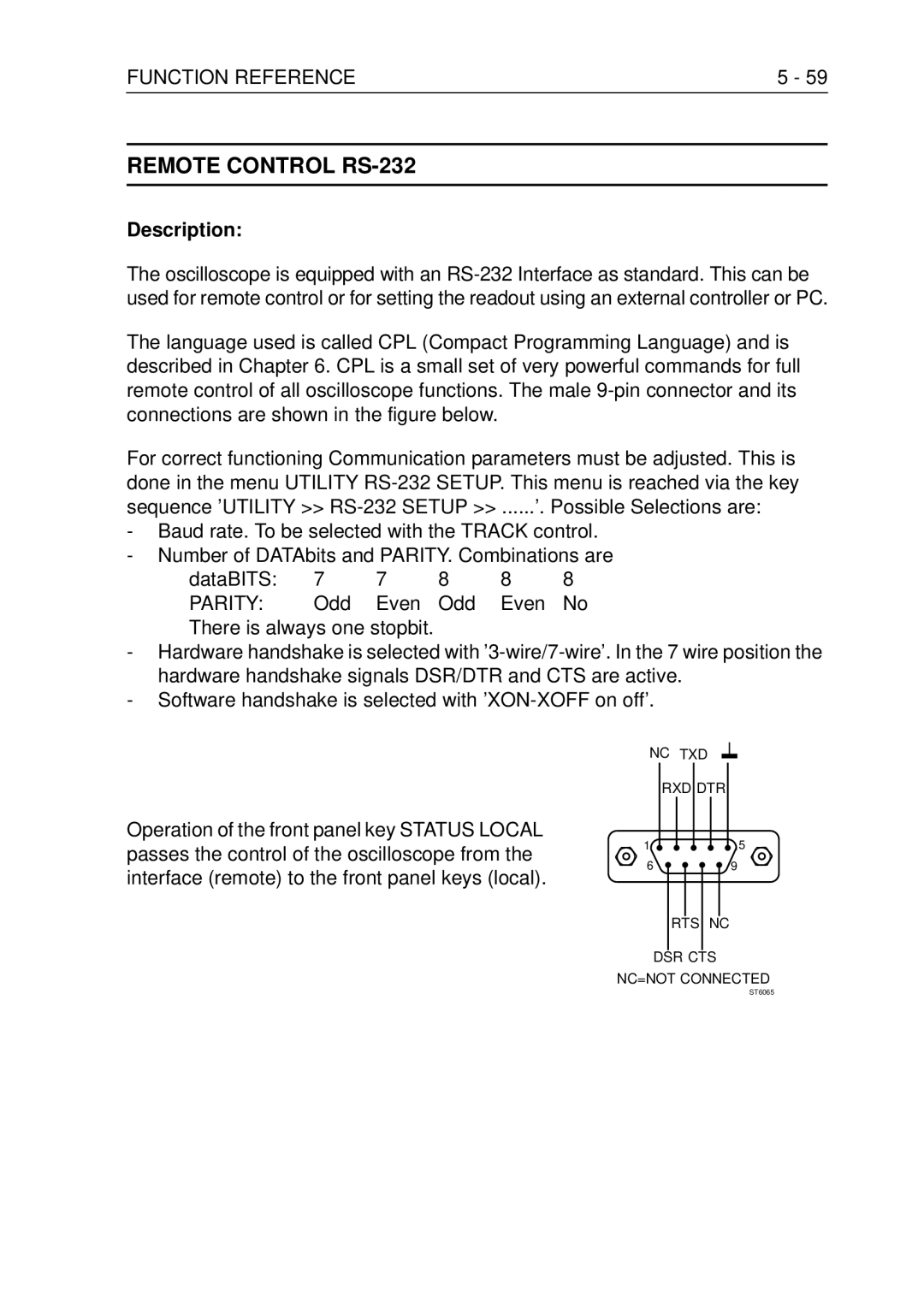 Fluke PM3370B user manual Remote Control RS-232, Parity, Odd Even 