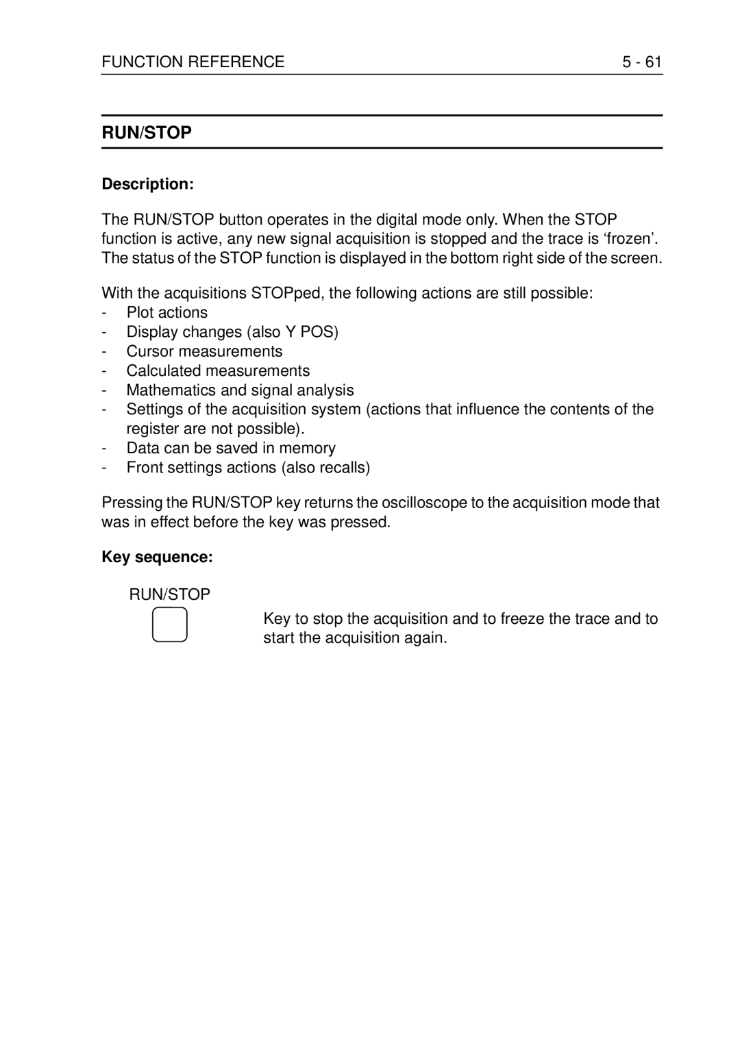 Fluke PM3370B user manual Run/Stop 