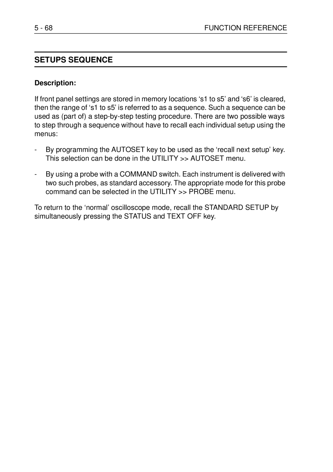 Fluke PM3370B user manual Setups Sequence 