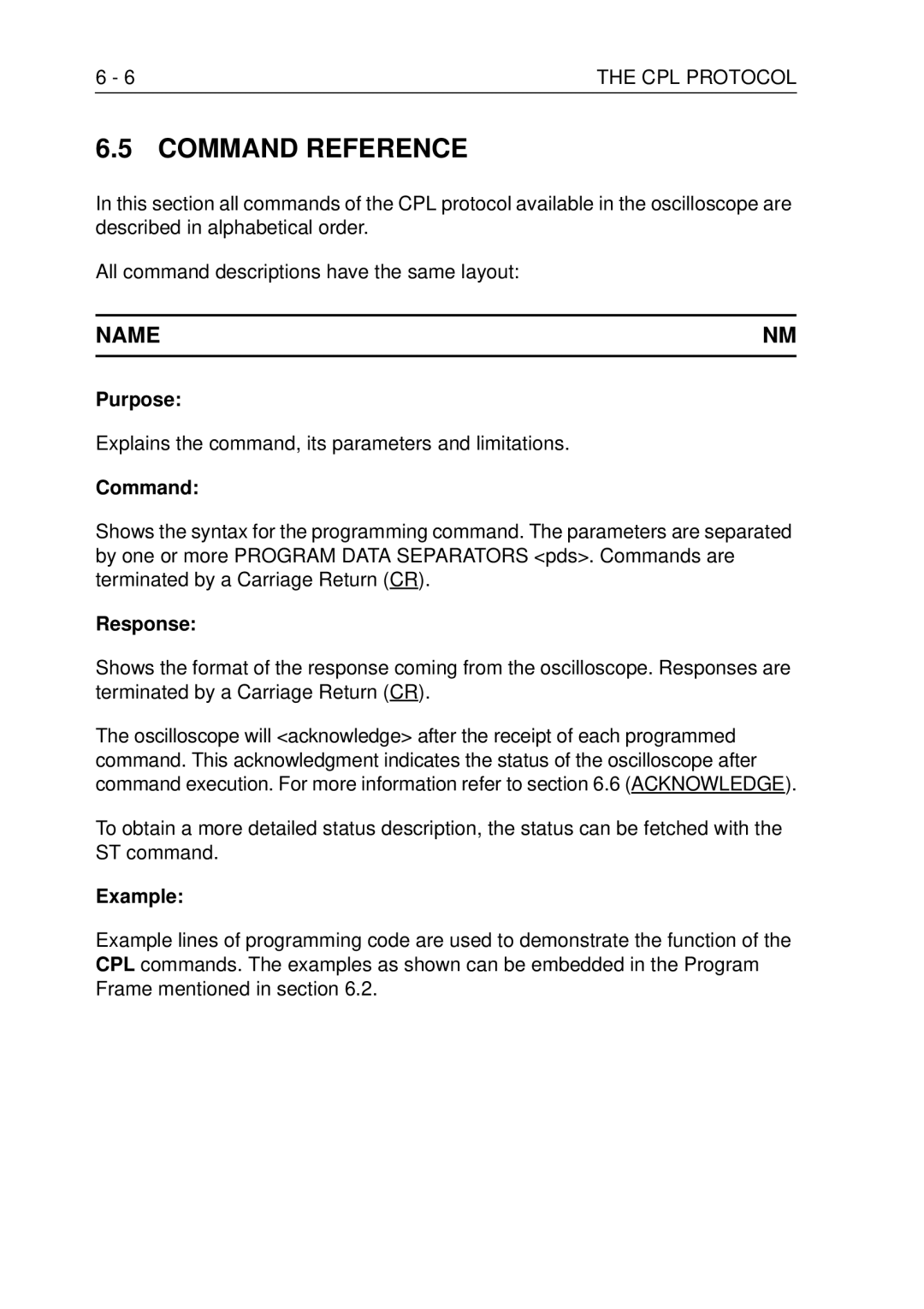 Fluke PM3370B user manual Command Reference, Name 