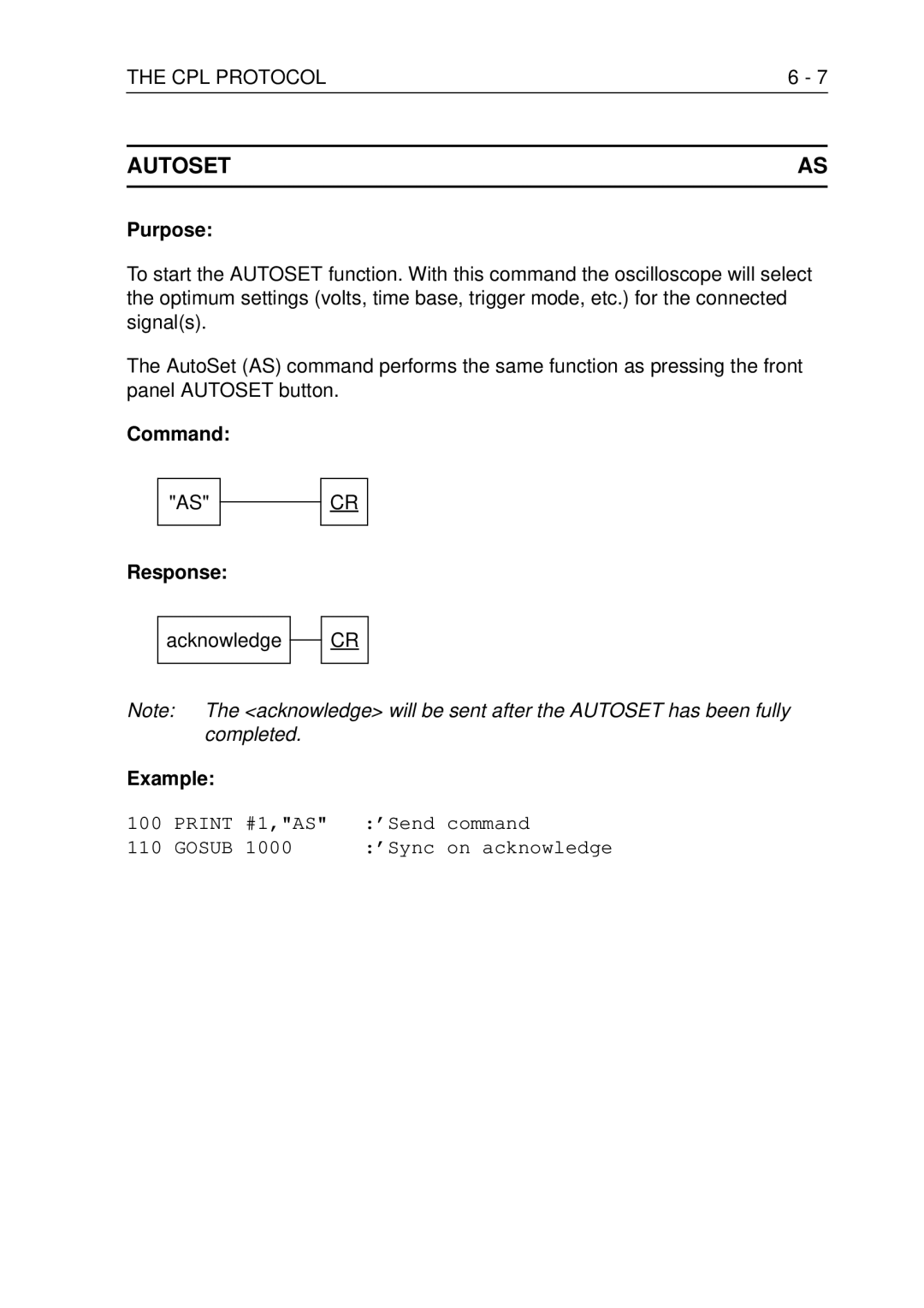 Fluke PM3370B user manual Command Response, Acknowledge 