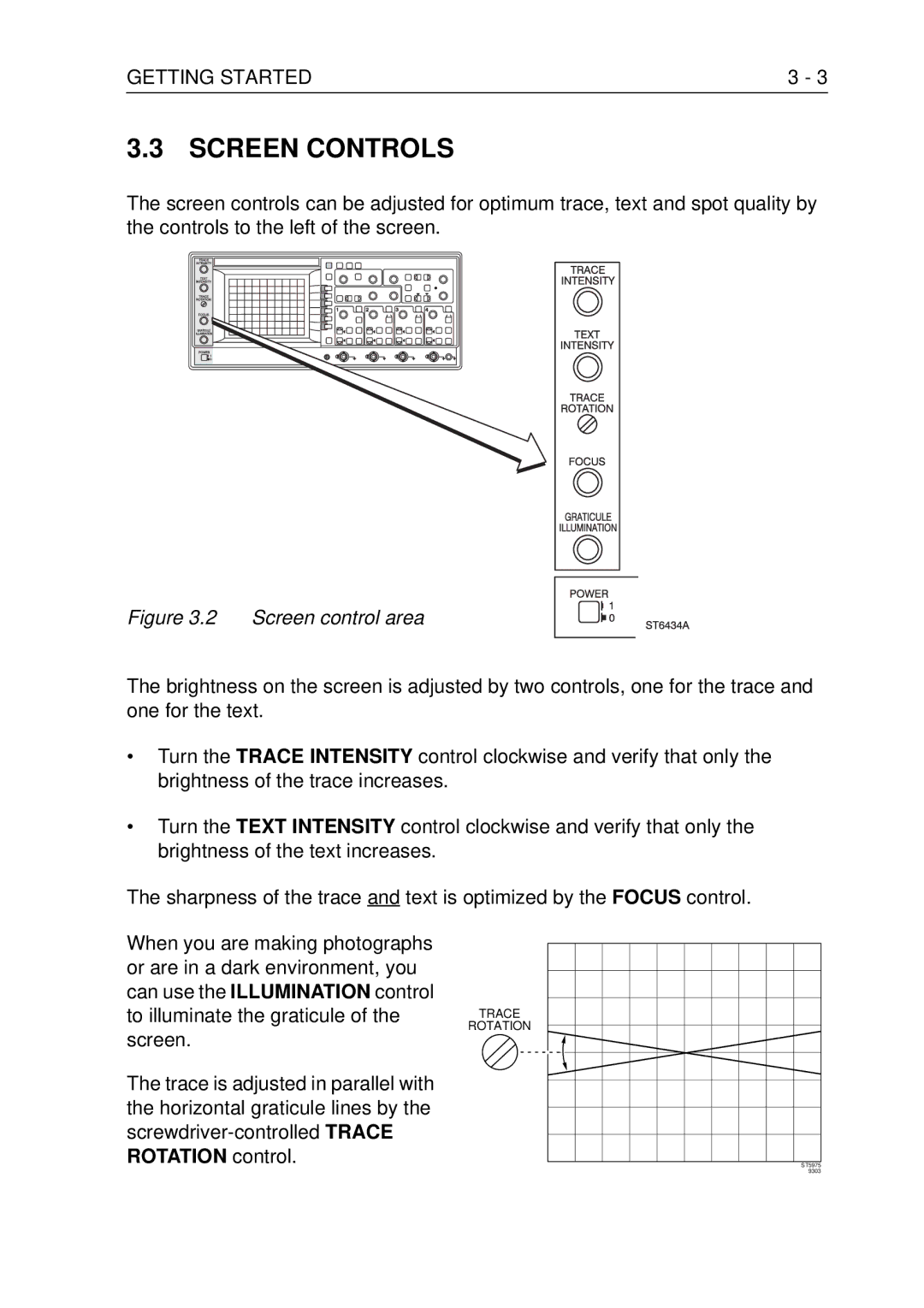 Fluke PM3370B user manual Screen Controls, Screen control area 