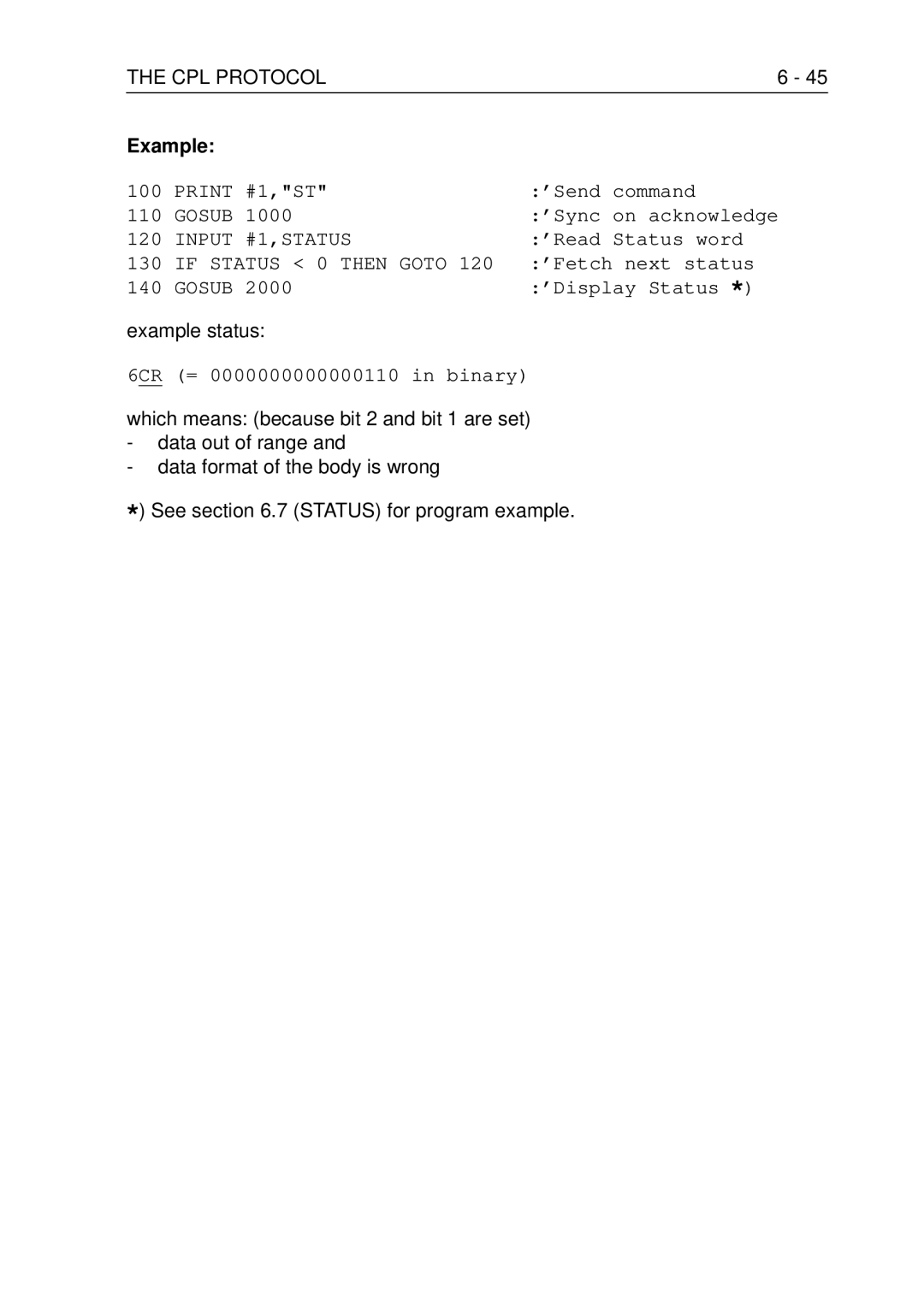 Fluke PM3370B user manual Example status 